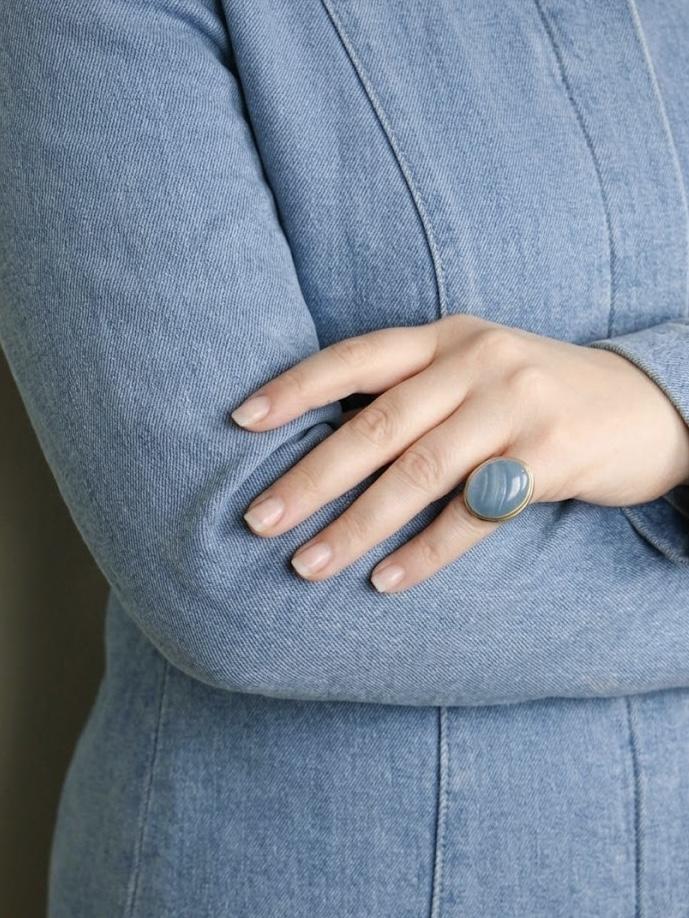 BURLE MARX Bague cocktail or jaune aigue marine "Forma Livre"