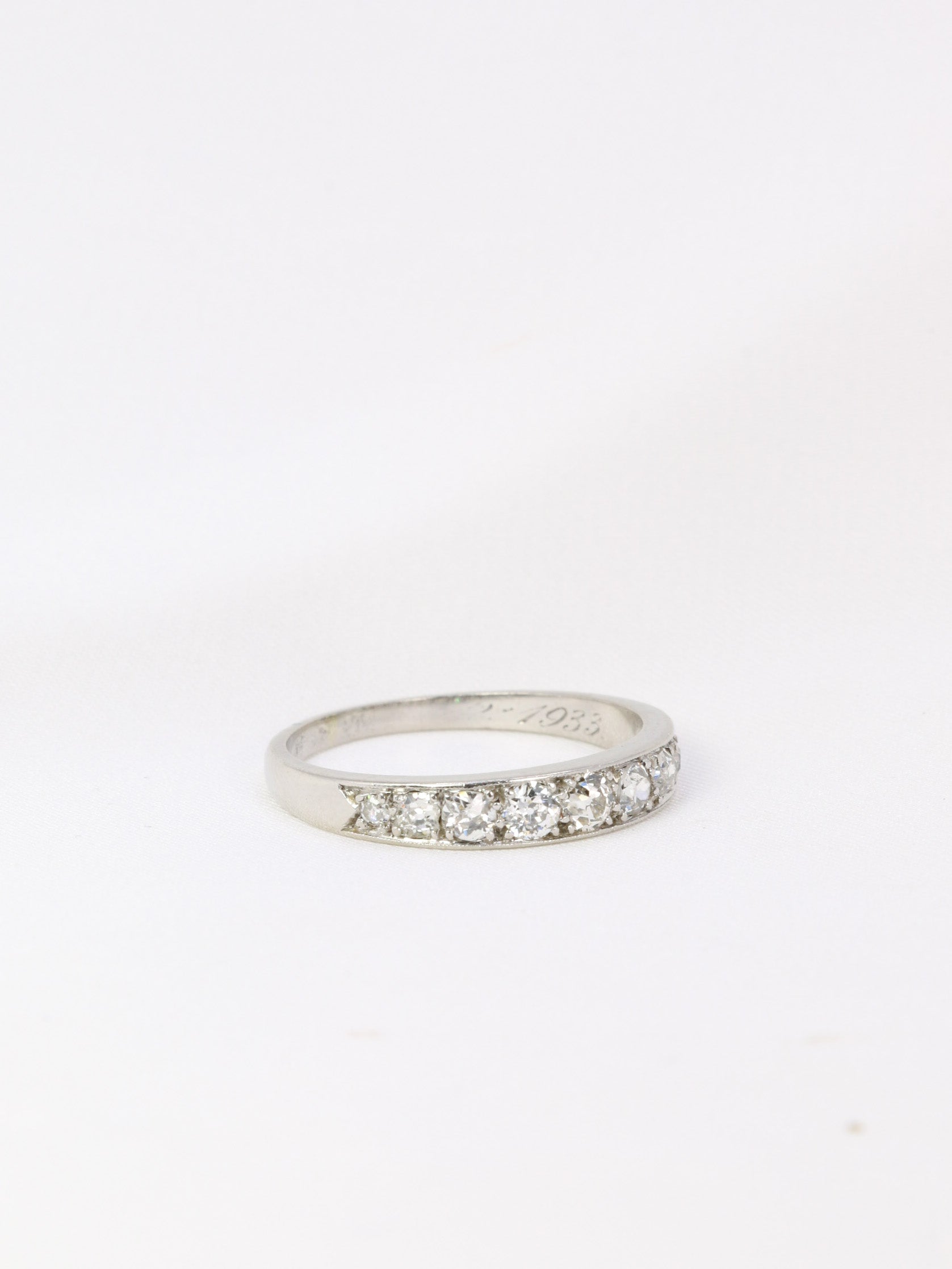 Bague jarretière en platine et diamants 0,5 ct