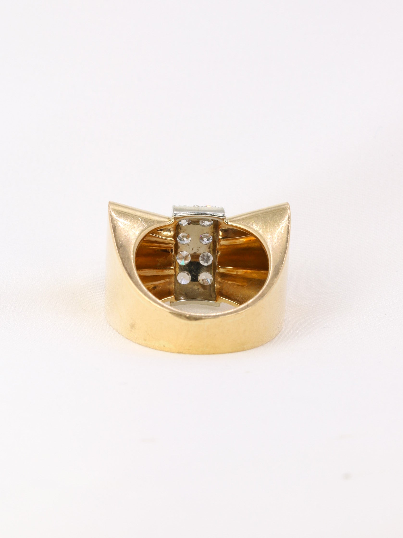 Bague nœud Art-Déco en or et diamants