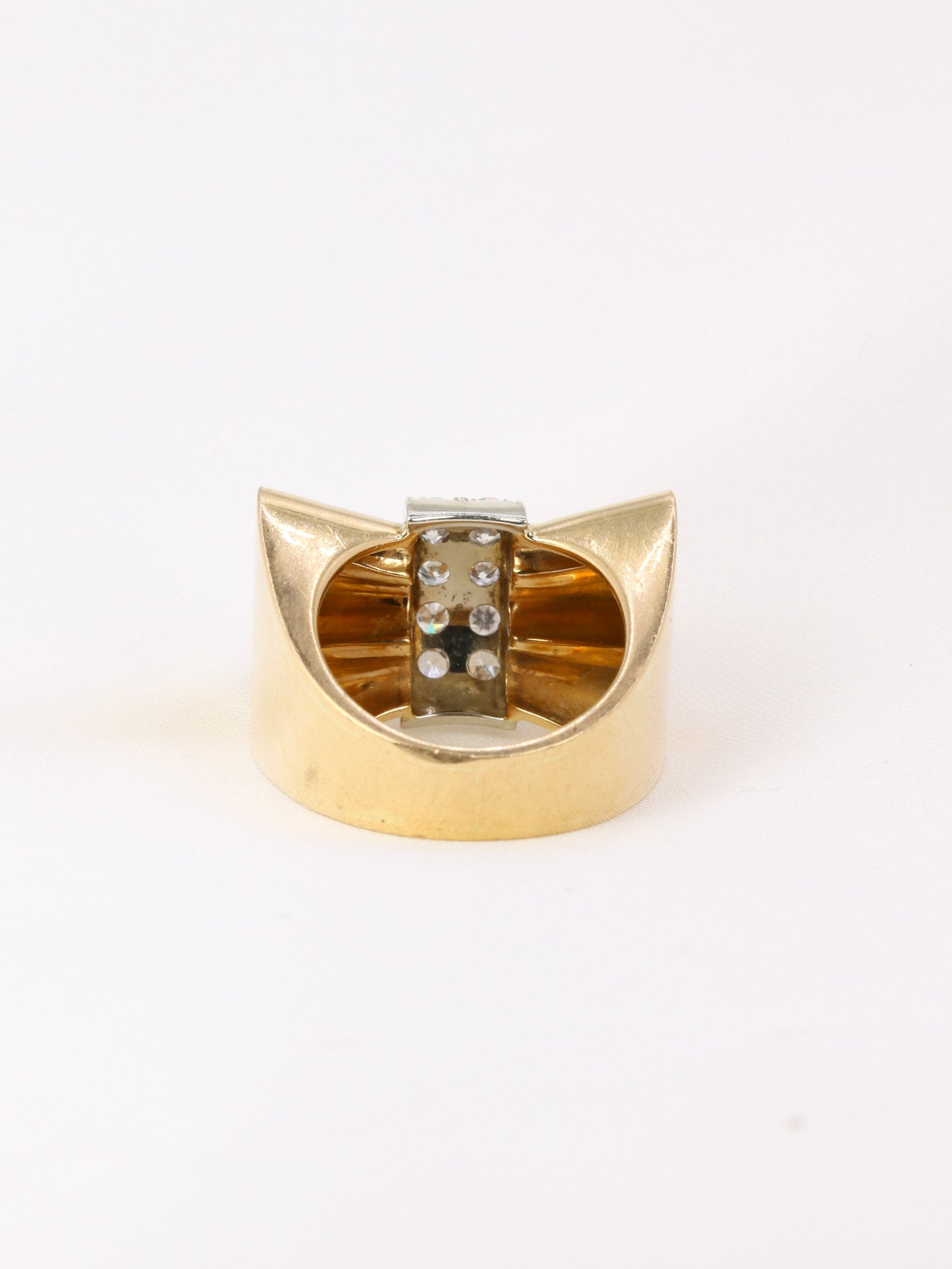 Bague nœud Art-Déco en or et diamants