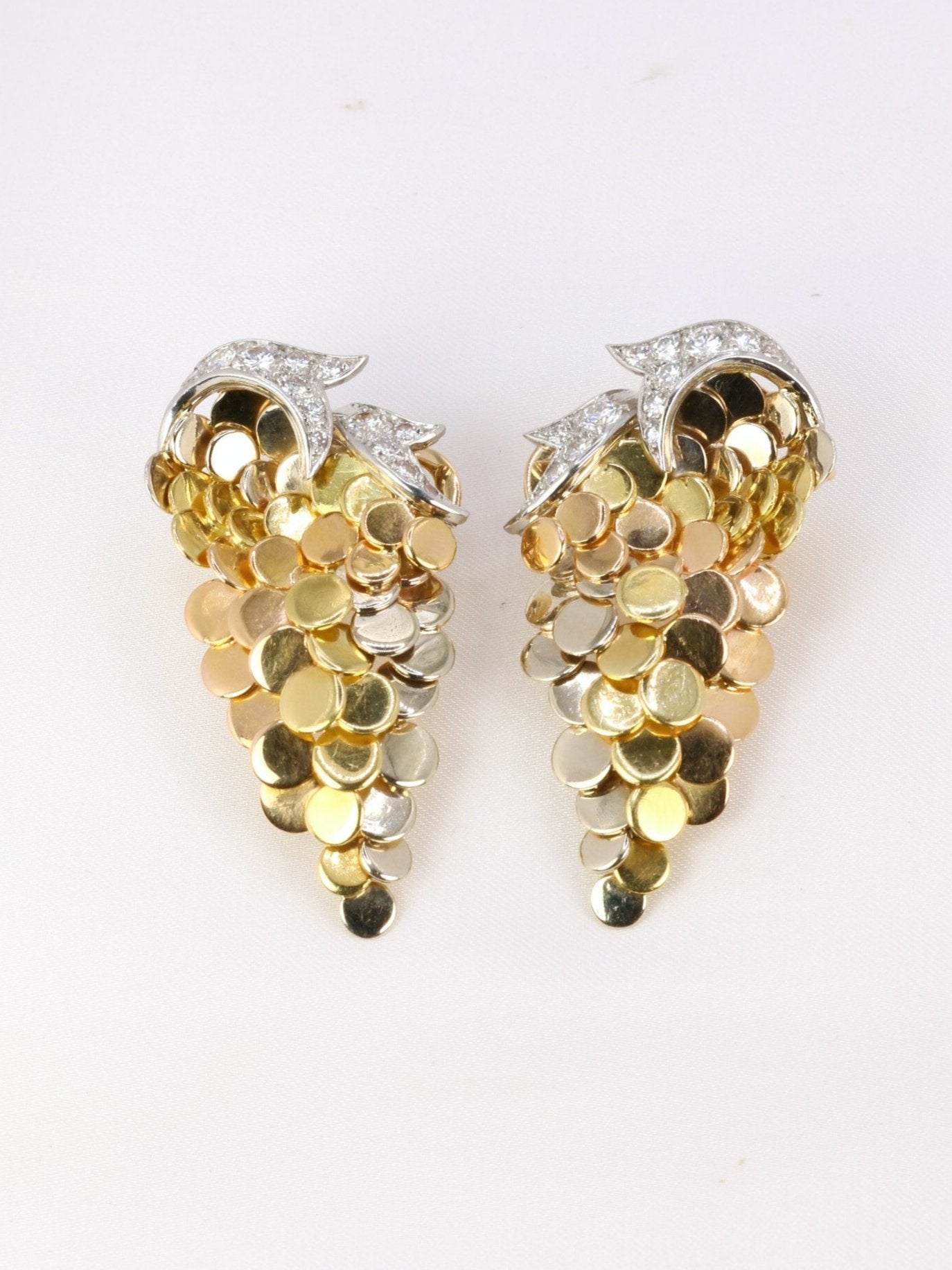 MAUBOUSSIN par Verger Frères Boucles d'oreilles grappes de raisins 3 ors diamants