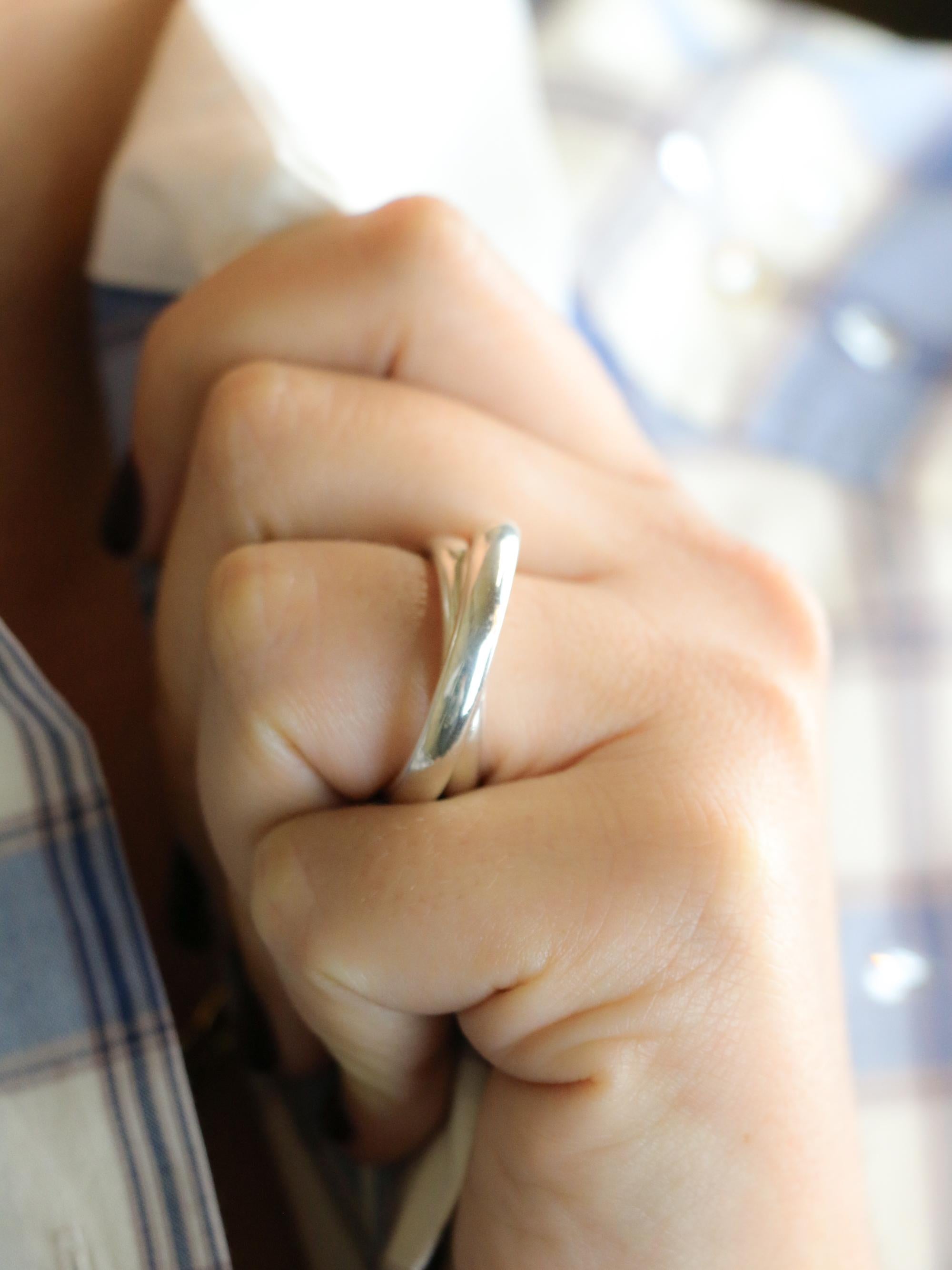 HERMES Bague Vertige argent