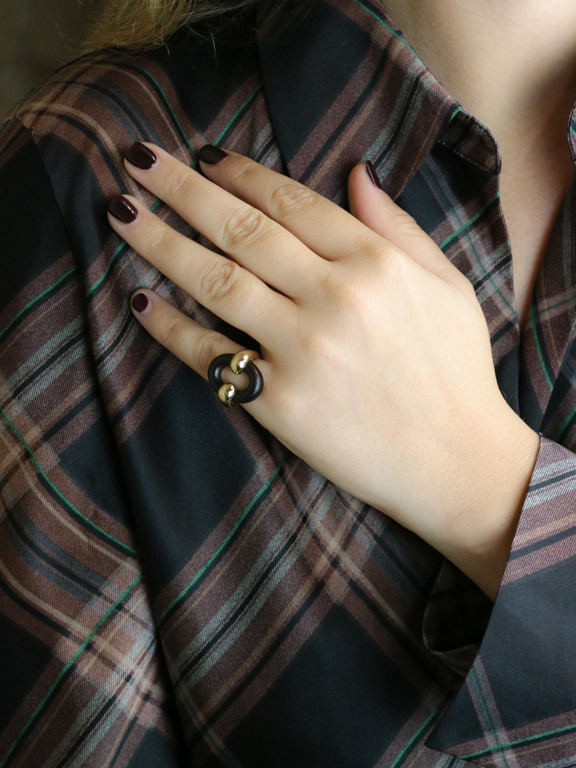 GAETAN DE PERCIN Bague or jaune bois d'amourette