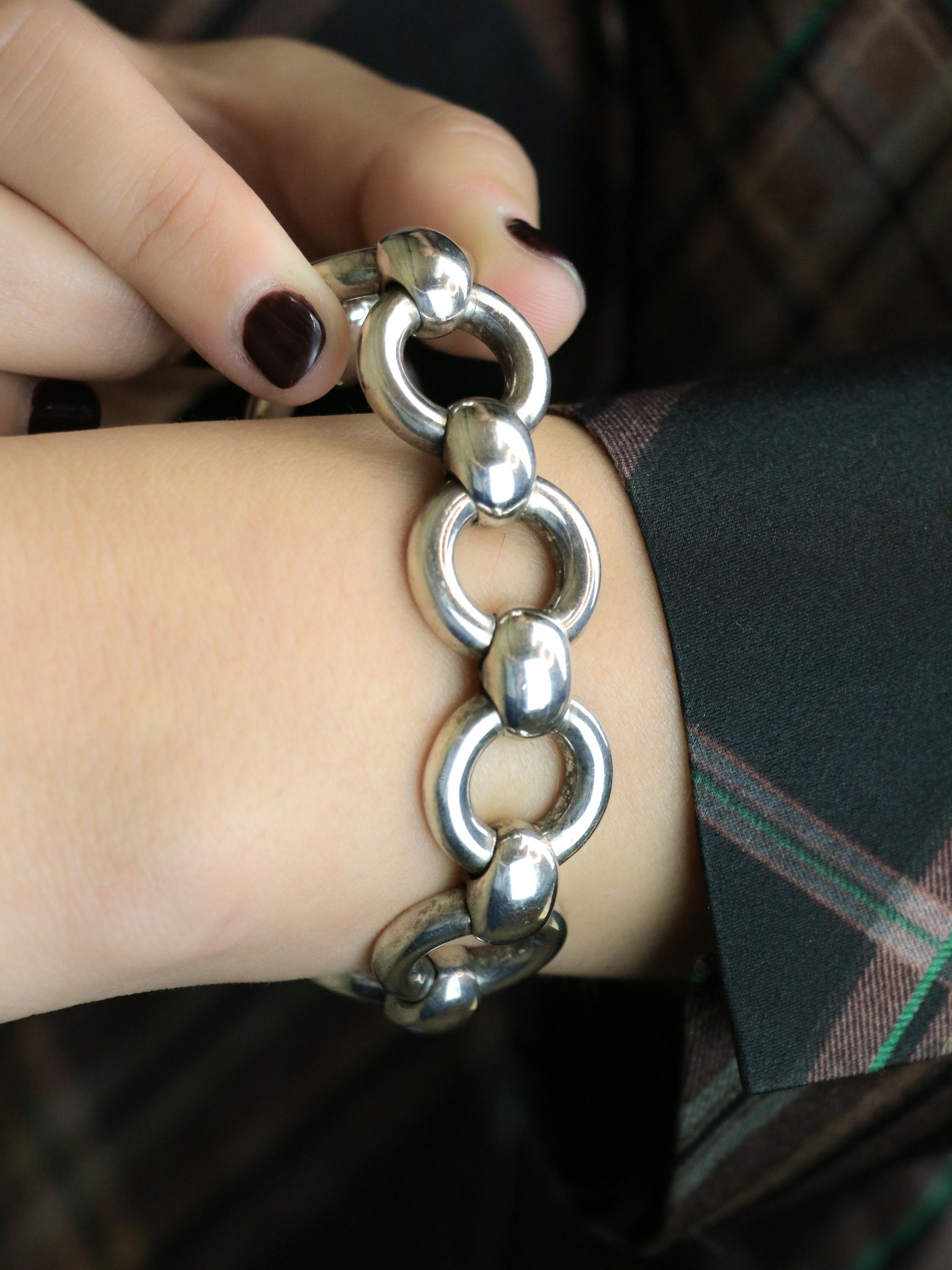 HERMES Bracelet argent vintage Frontail