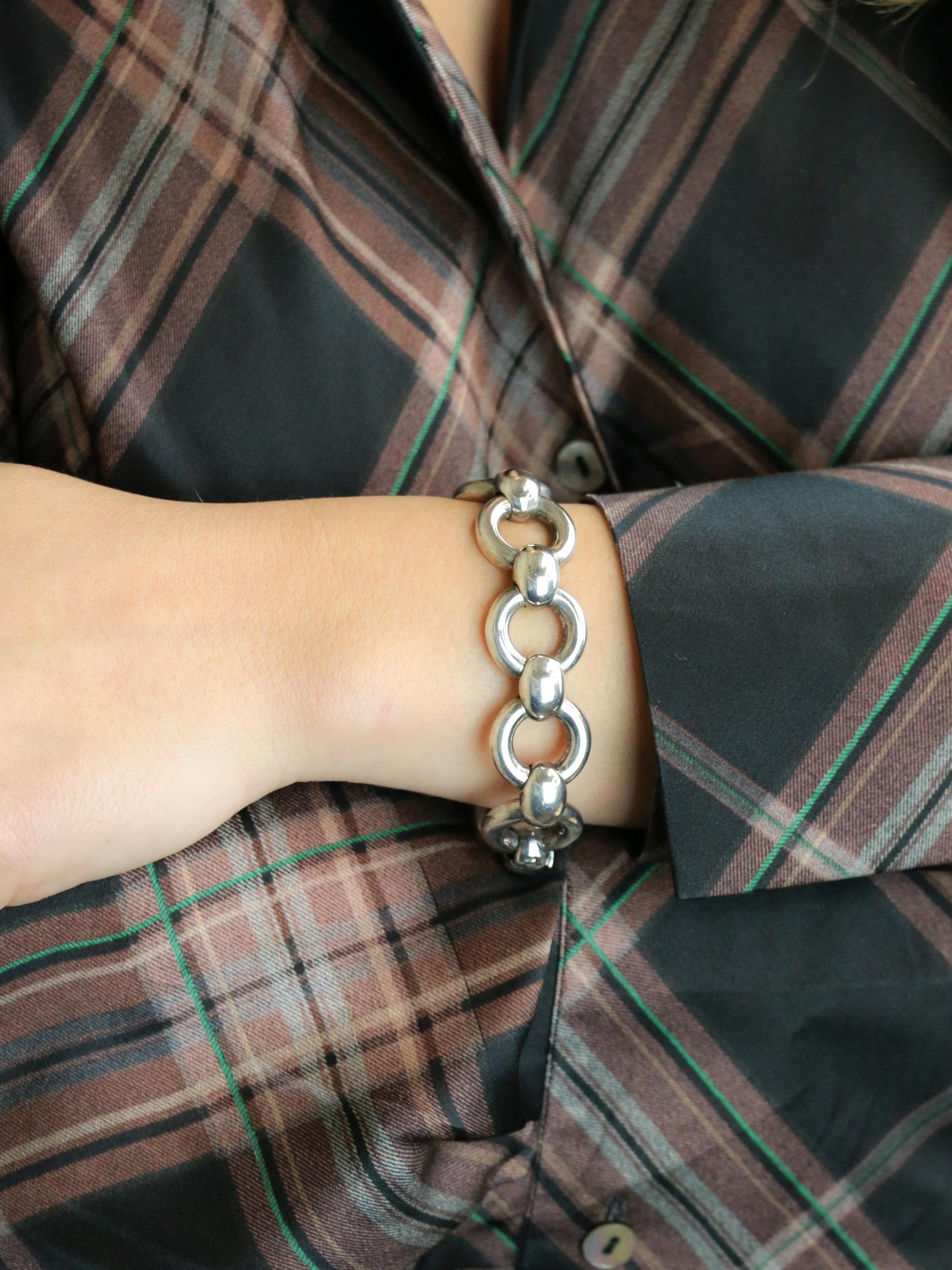 HERMES Bracelet argent vintage Frontail