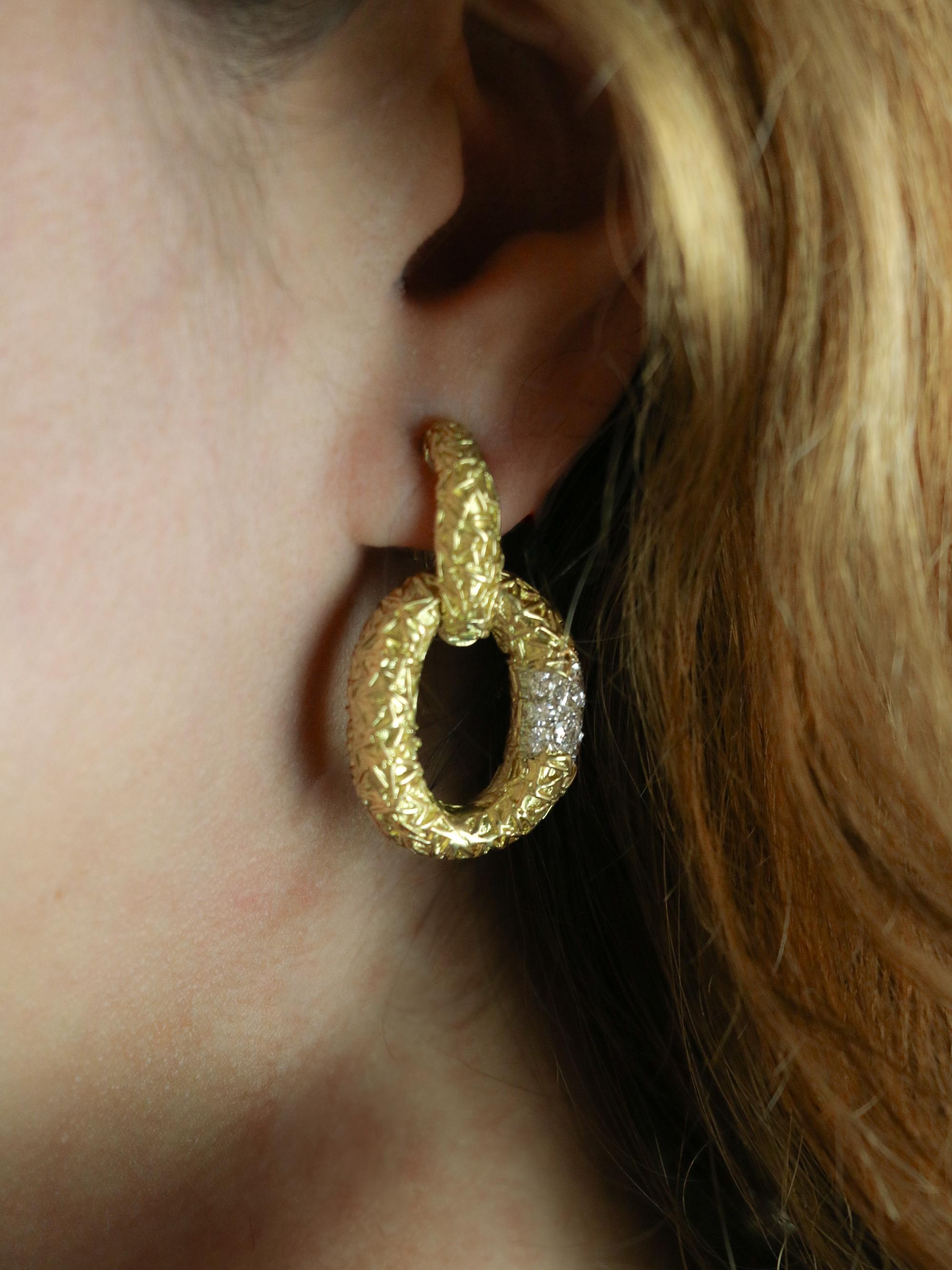 VASSORT (Att à) Boucles d'oreilles 'Chevalerie' or jaune diamants