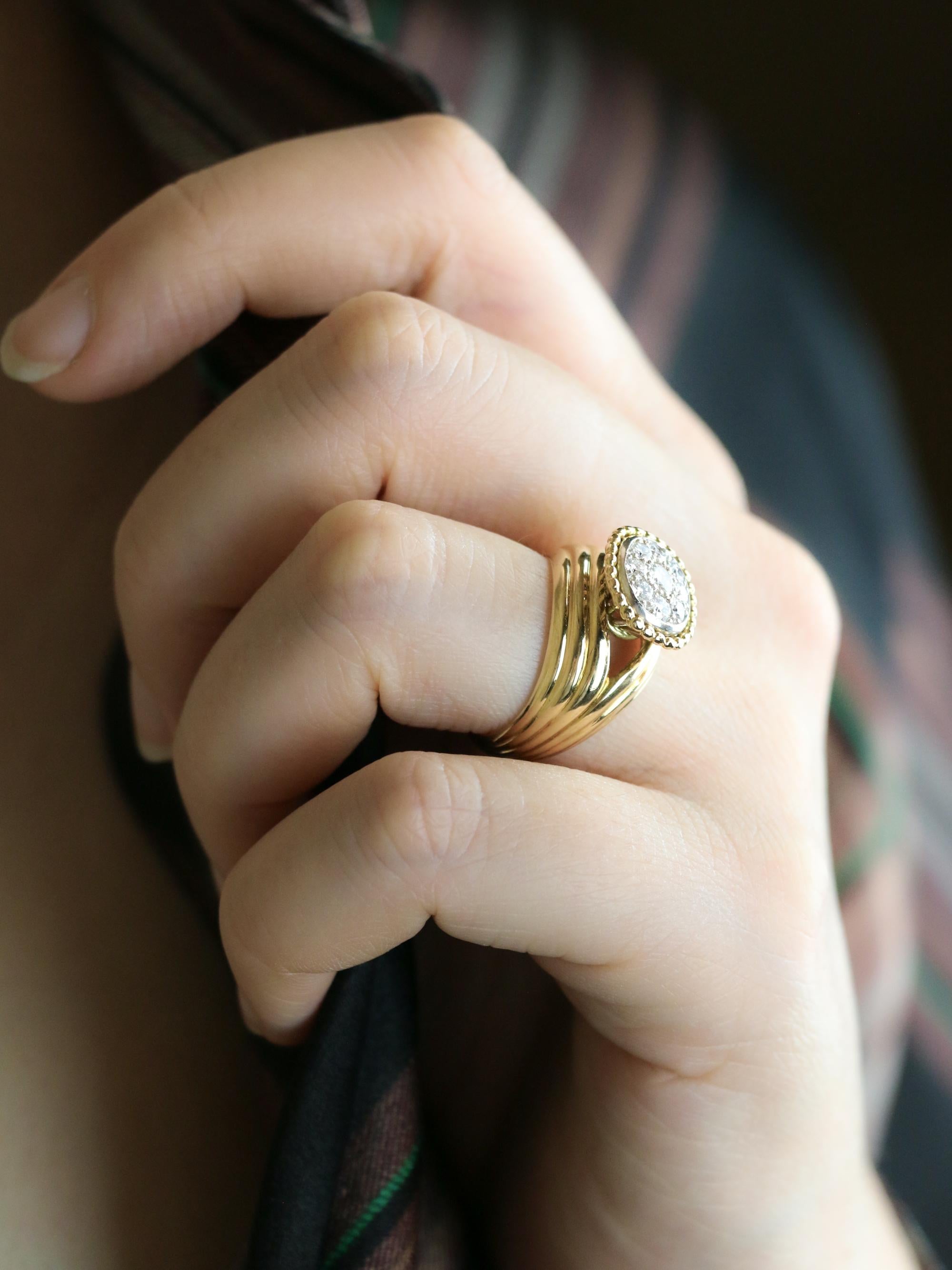 CARTIER Bague vintage diamants or jaune