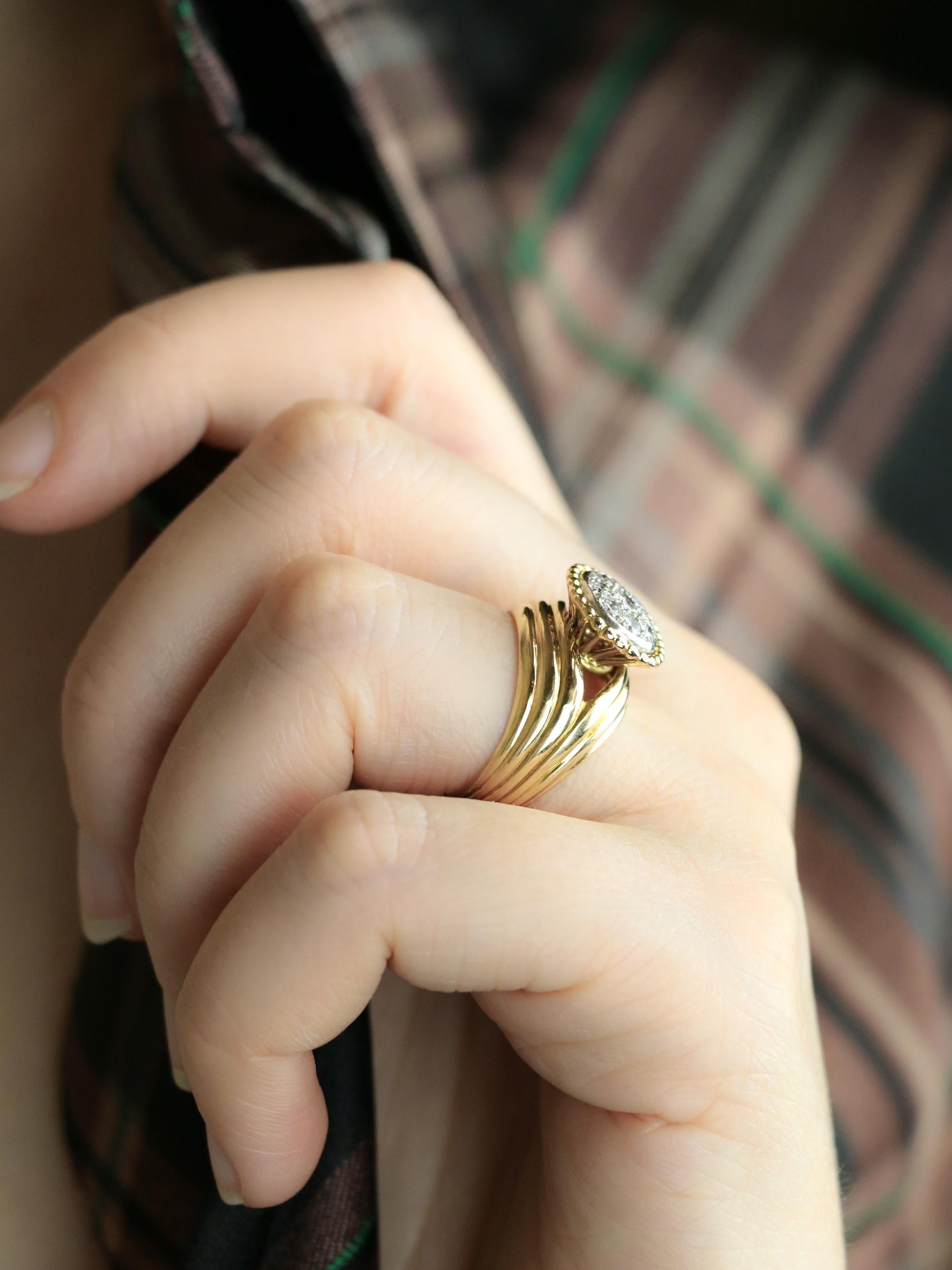 CARTIER Bague vintage diamants or jaune