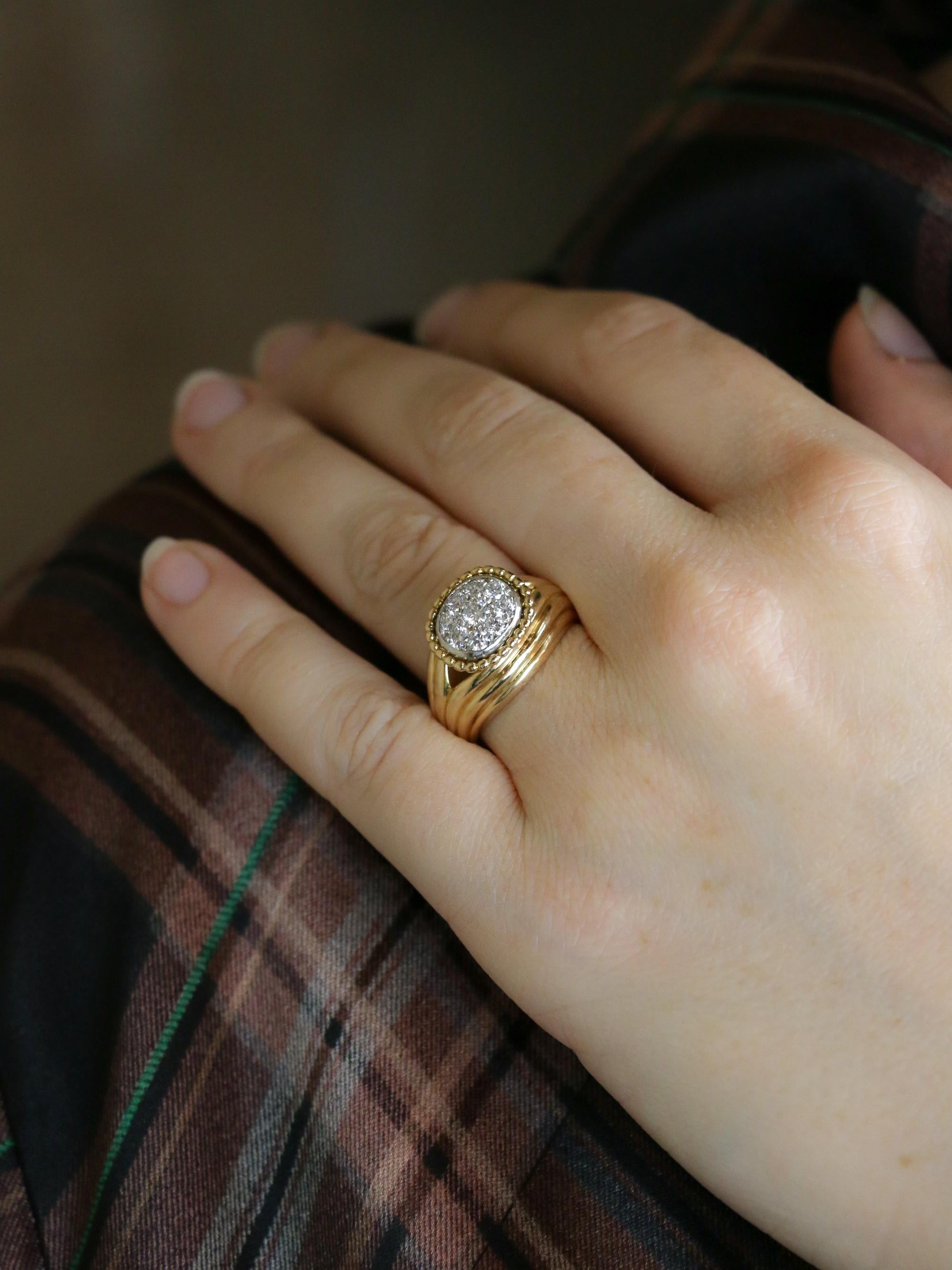 CARTIER Bague vintage diamants or jaune