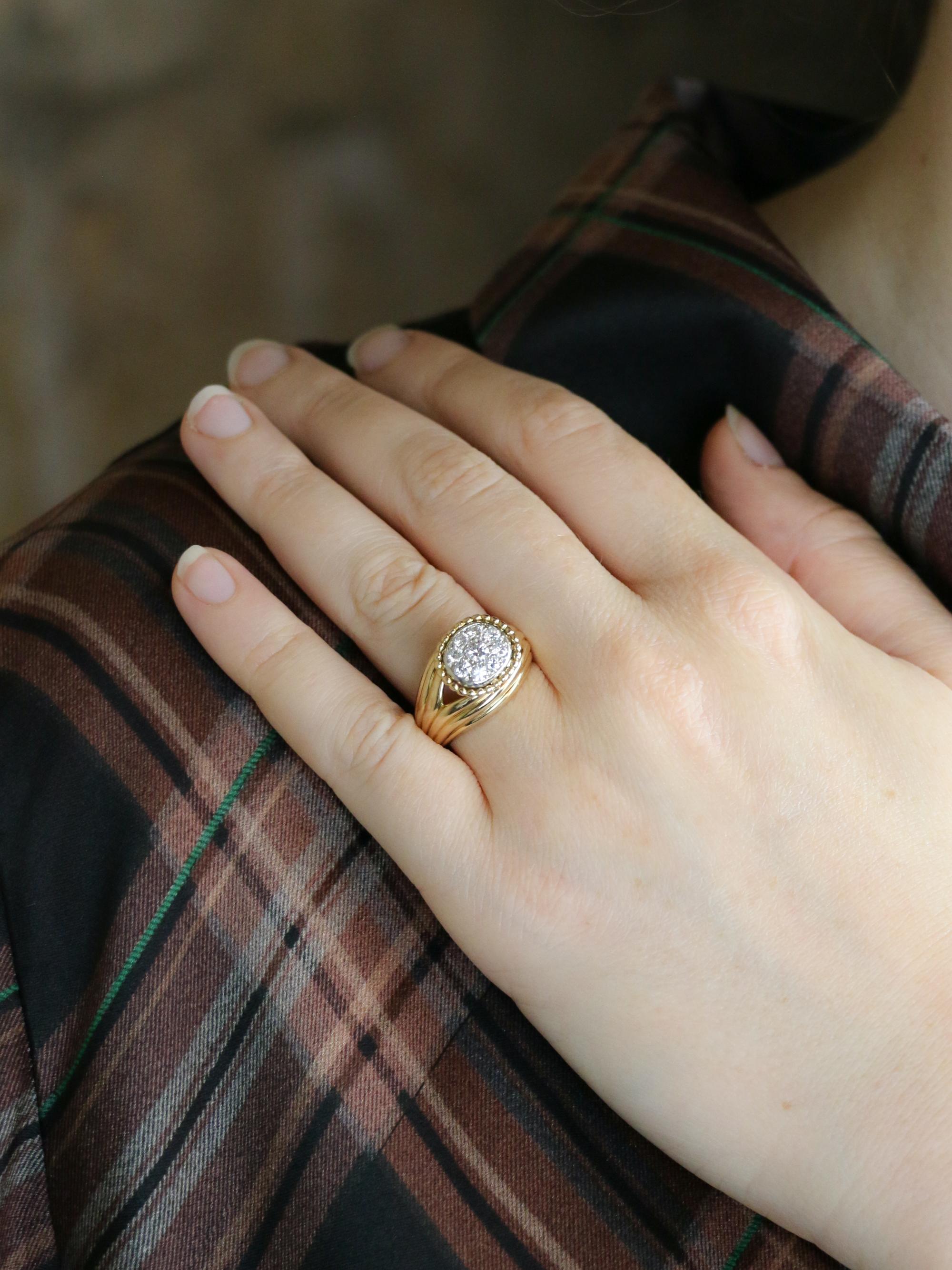 CARTIER Bague vintage diamants or jaune