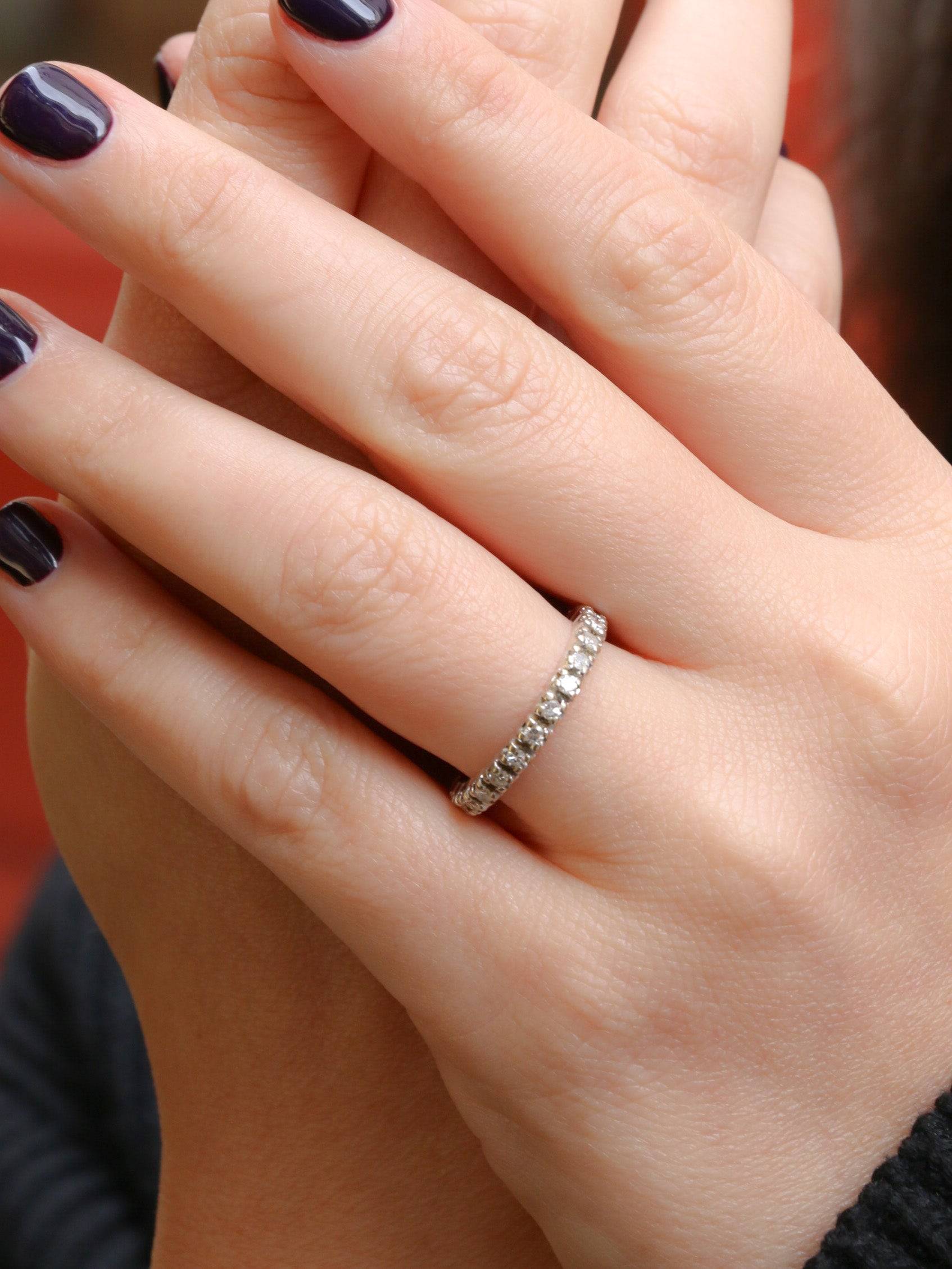 Alliance américaine en or blanc et diamants 1 ct