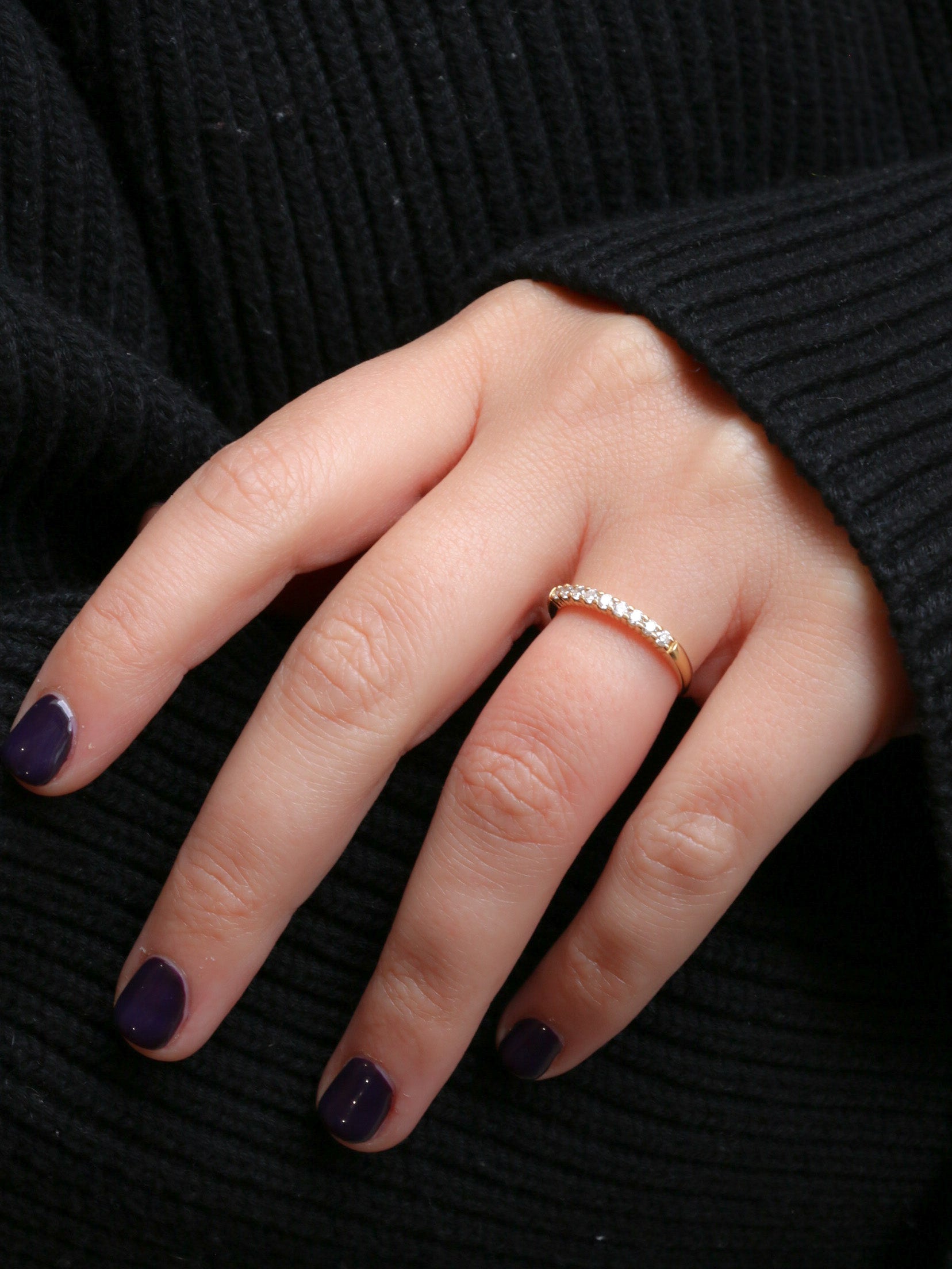 Demi-Alliance américaine en or jaune et diamants 0,3 ct