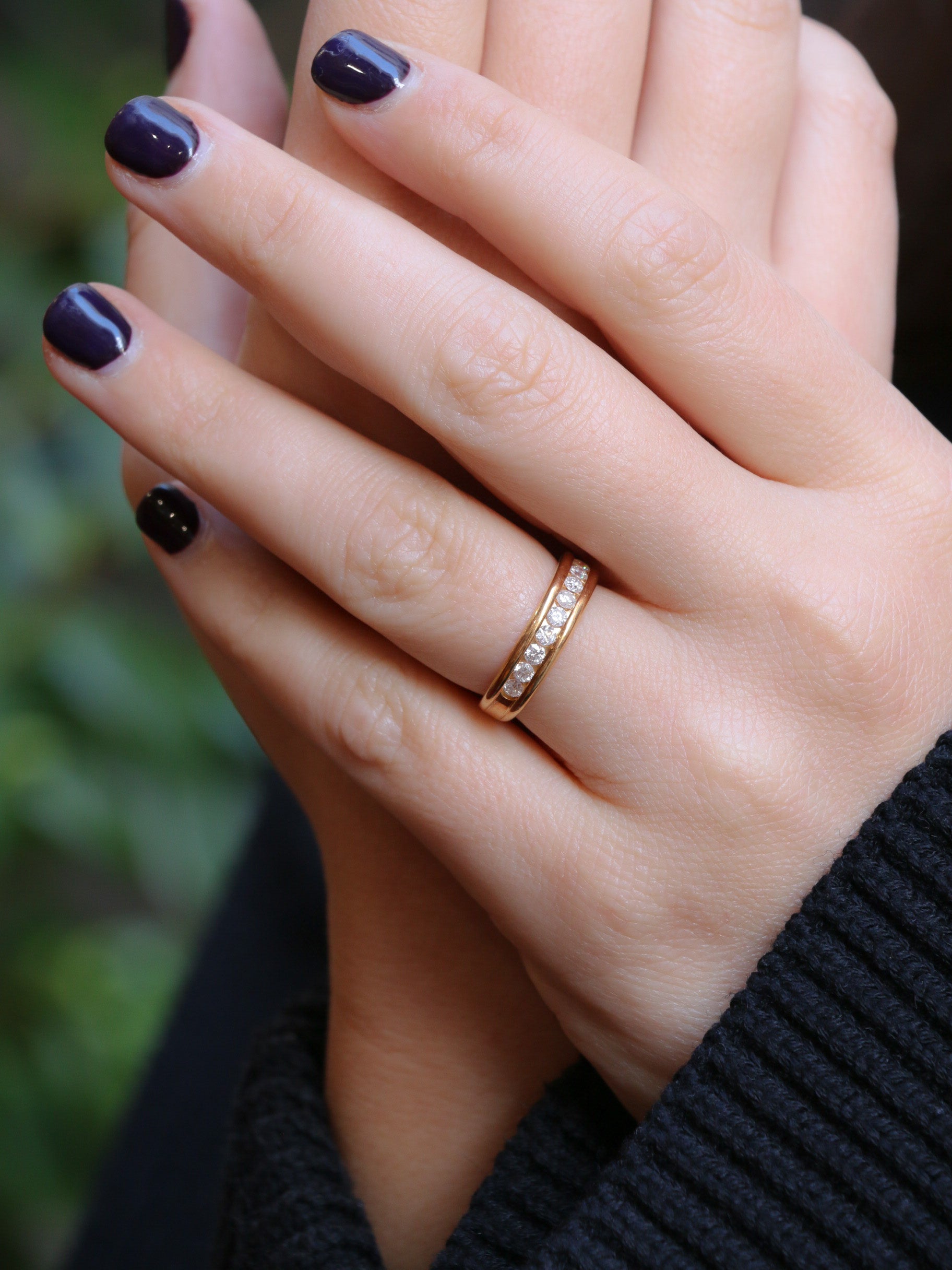 Demi-Alliance américaine en or jaune et diamants 0,36 ct