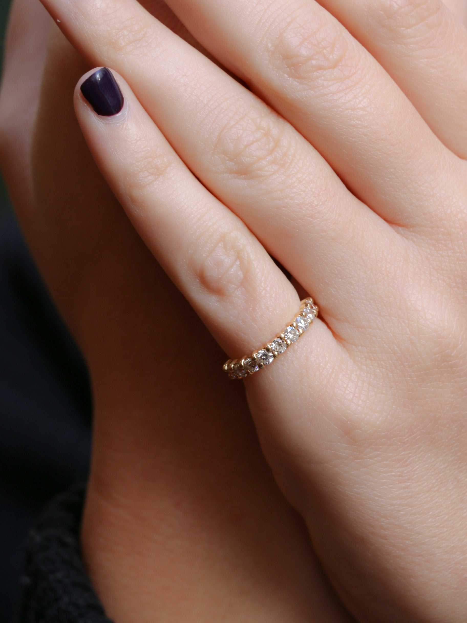 Demi-Alliance américaine en or jaune et diamants 0,72 ct