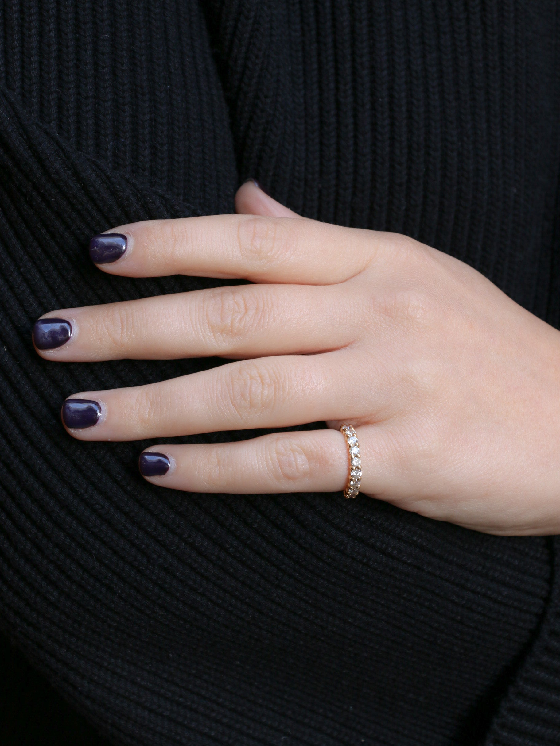 Demi-Alliance américaine en or jaune et diamants 0,72 ct