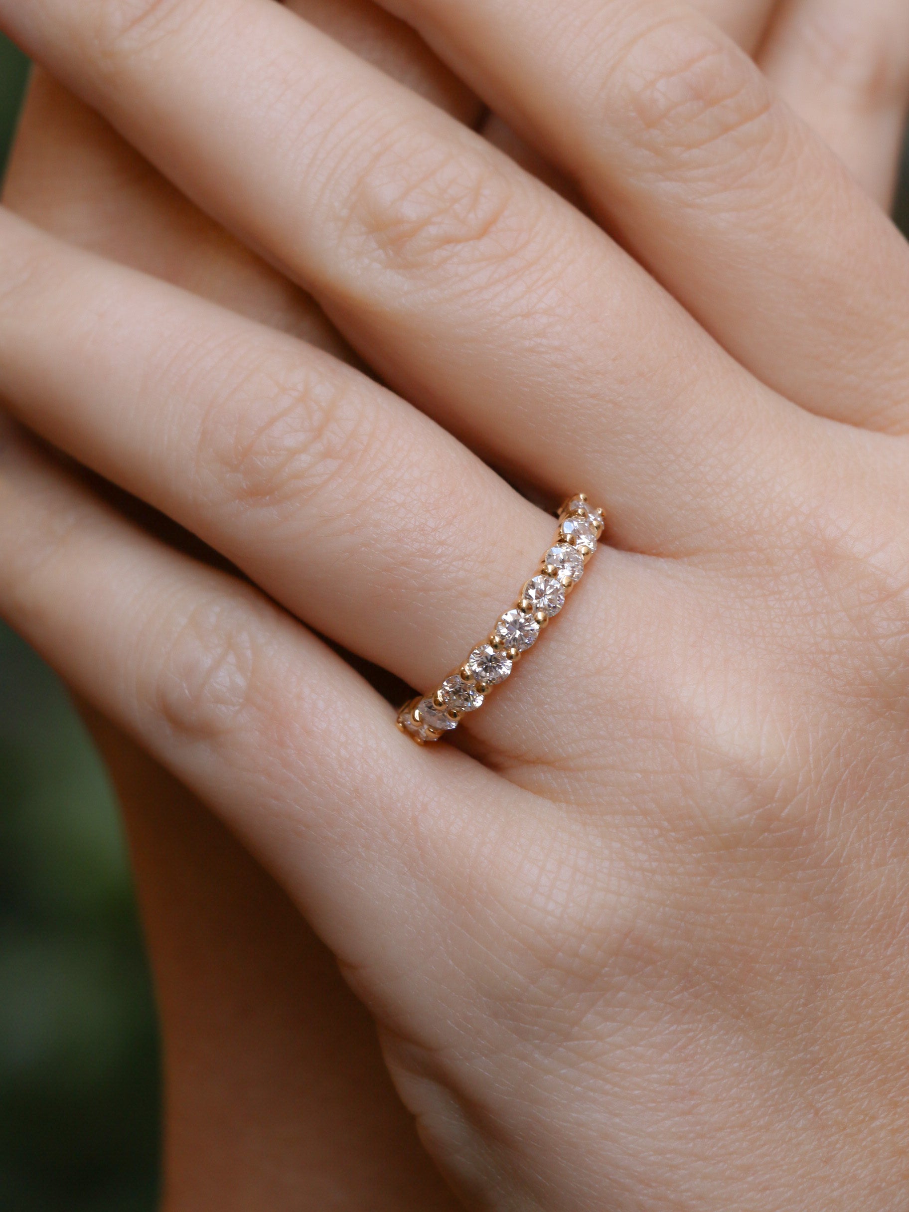 Demi-Alliance américaine en or jaune et diamants 1,35 ct