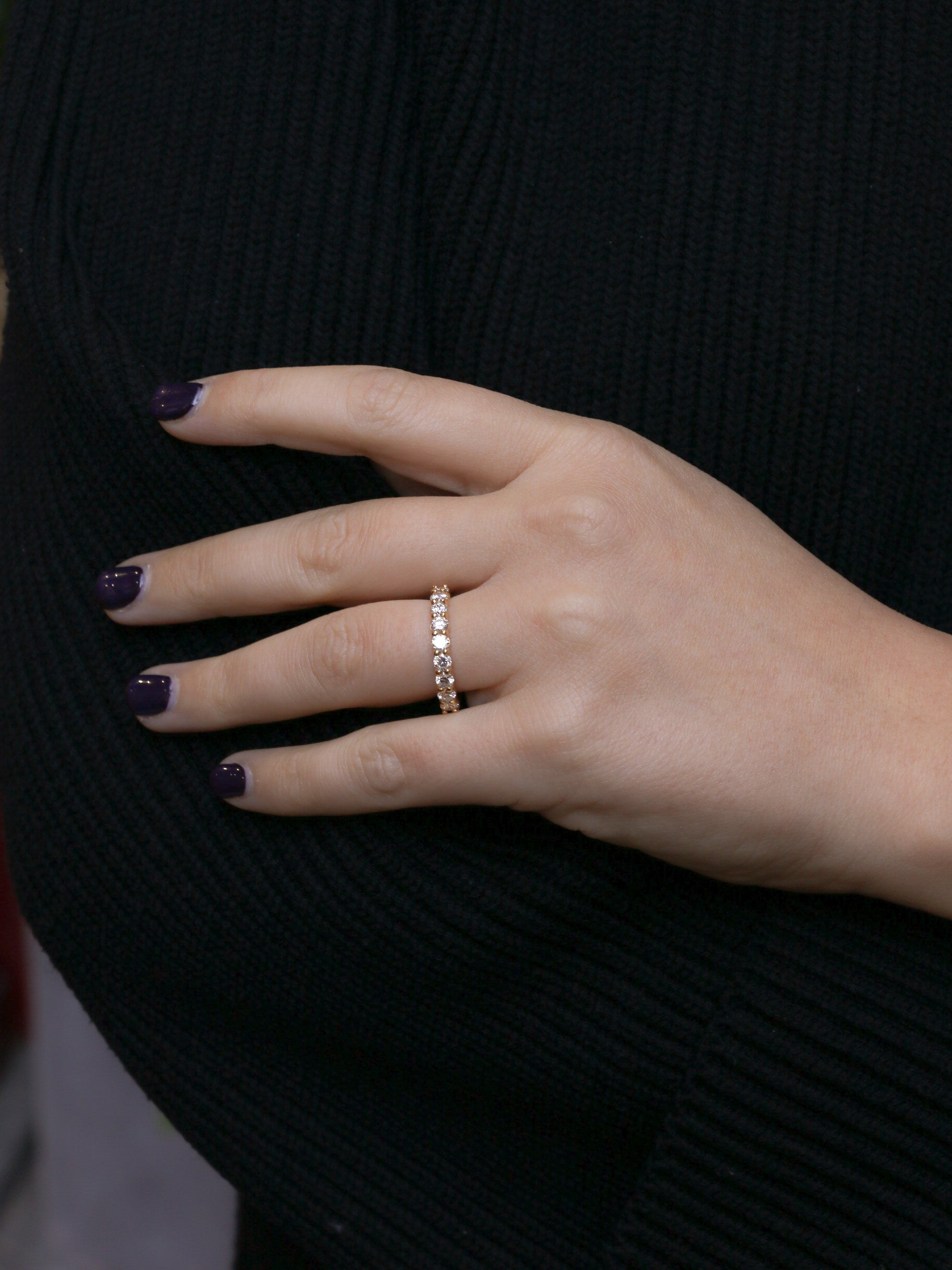 Demi-Alliance américaine en or jaune et diamants 1,35 ct