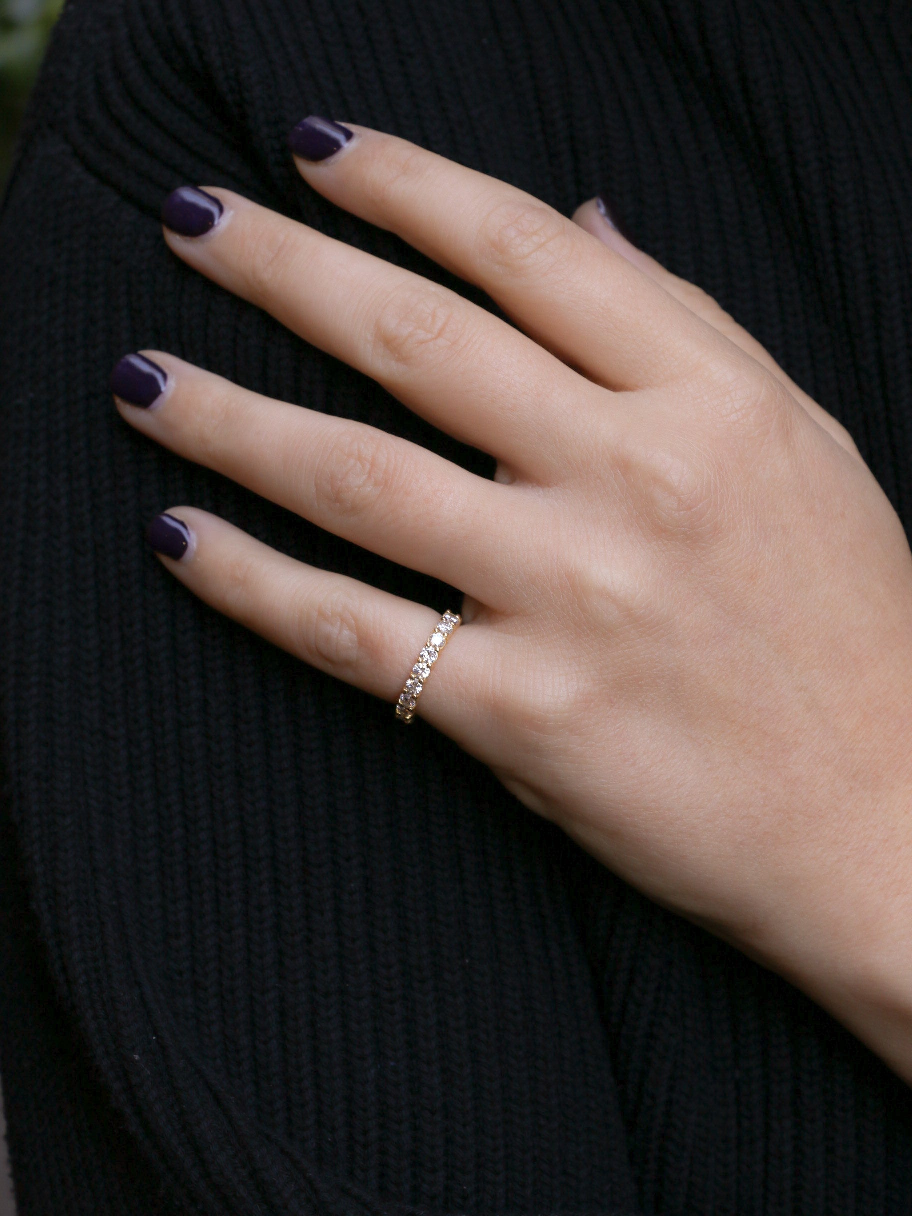 Demi-Alliance américaine en or jaune et diamants 1 carat