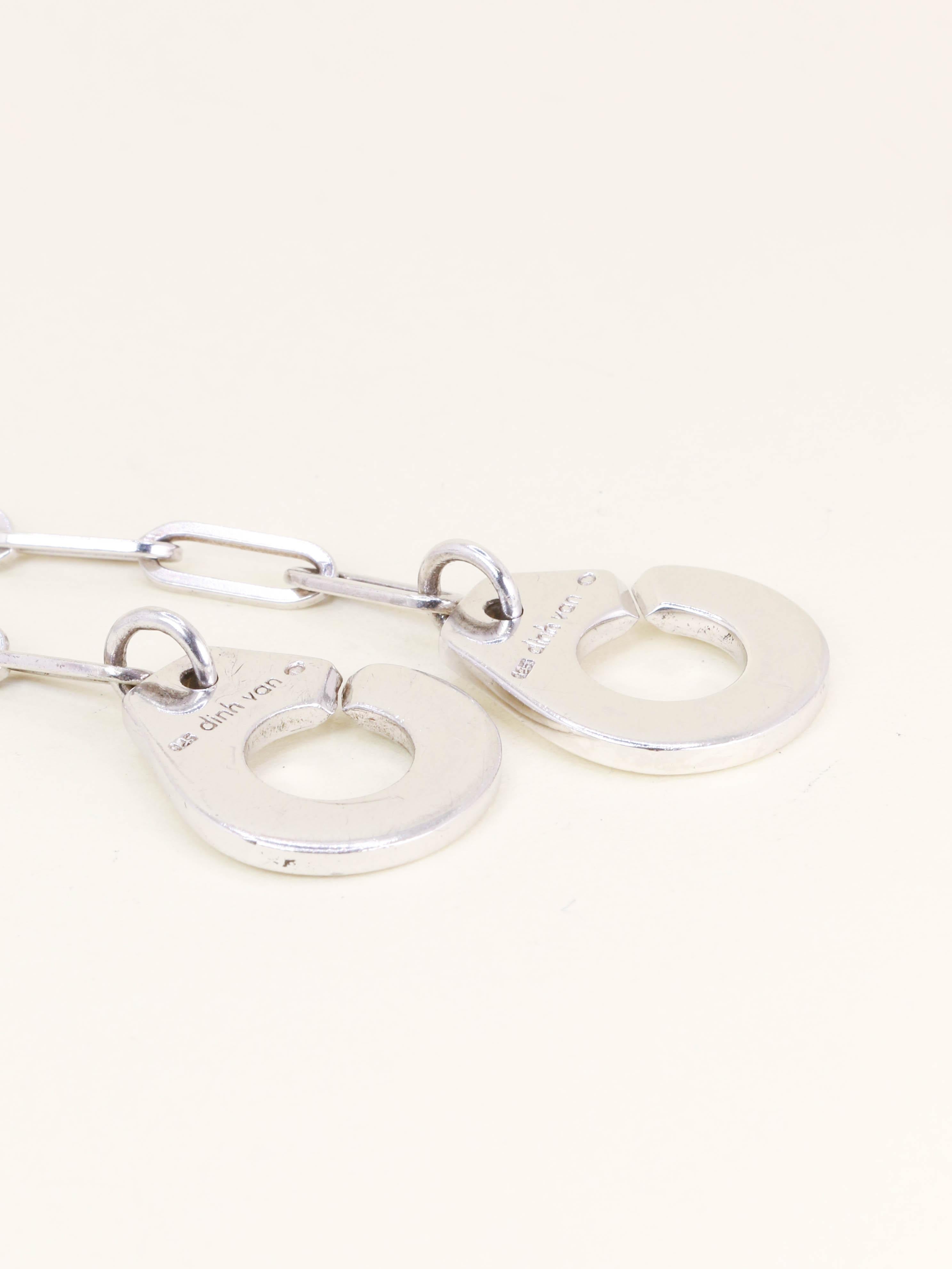DINH VAN Bracelet vintage menottes argent - très grand modèle