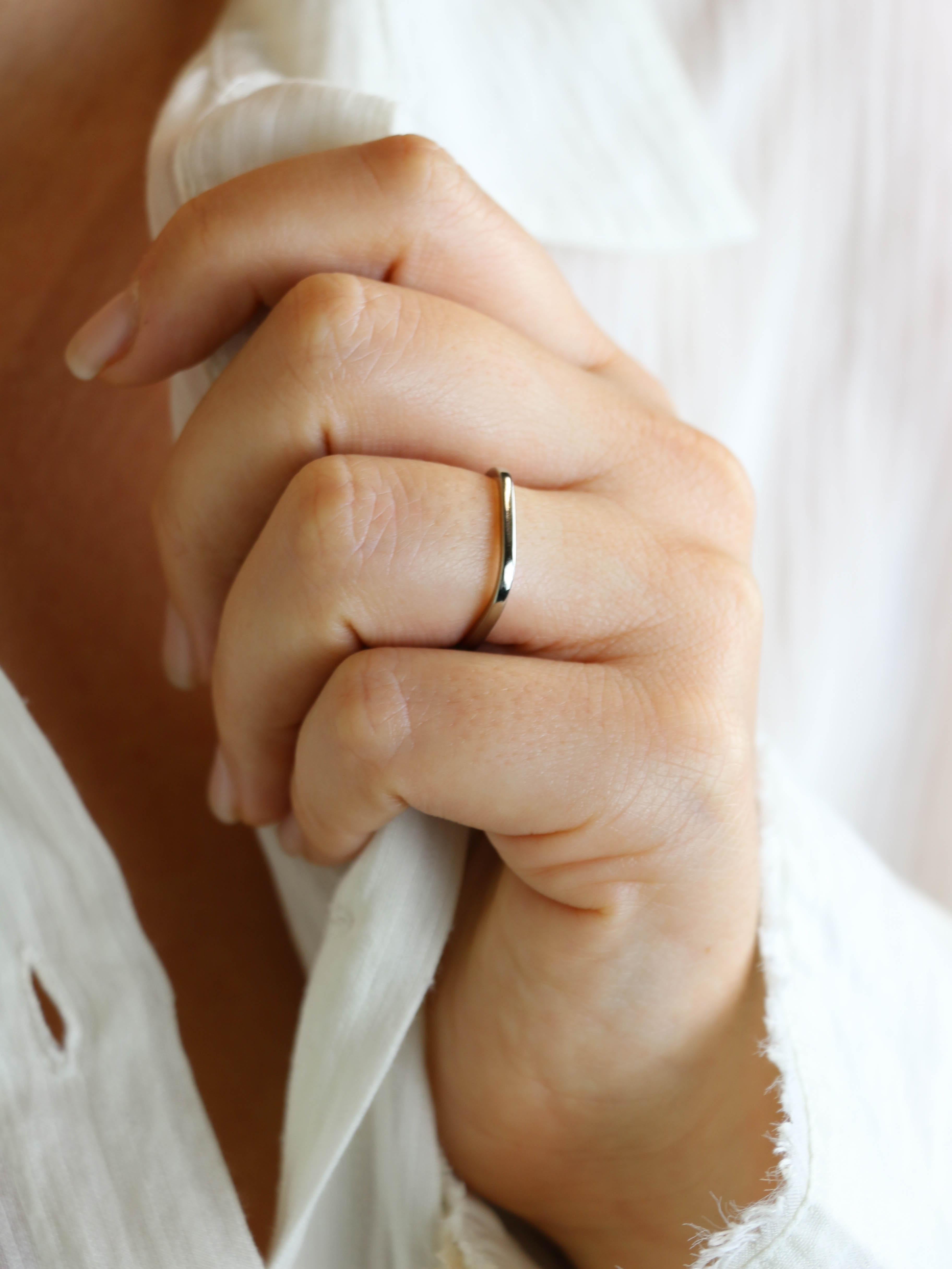 DINH VAN Alliance carrée or blanc