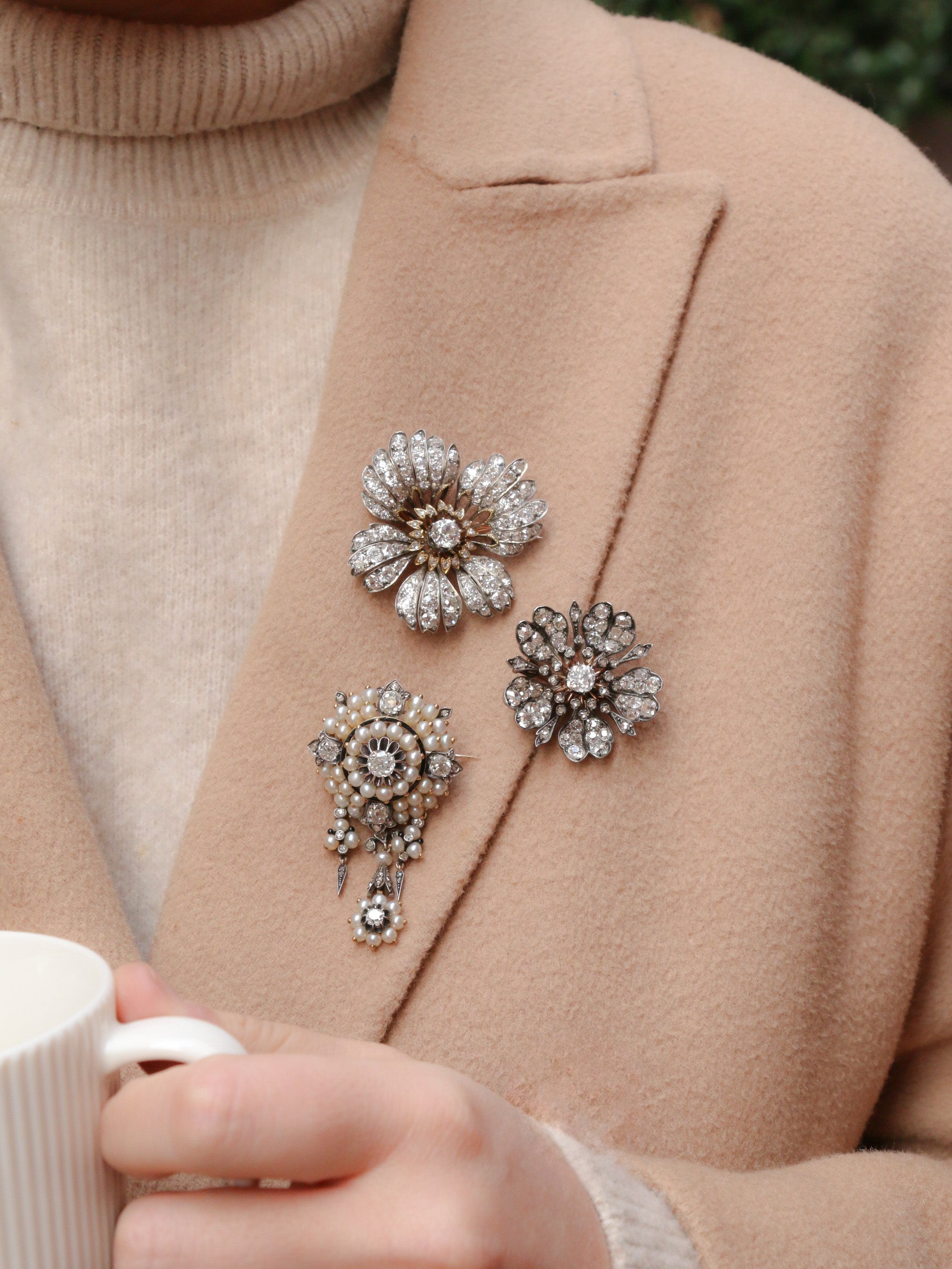 broche ancienne diamants