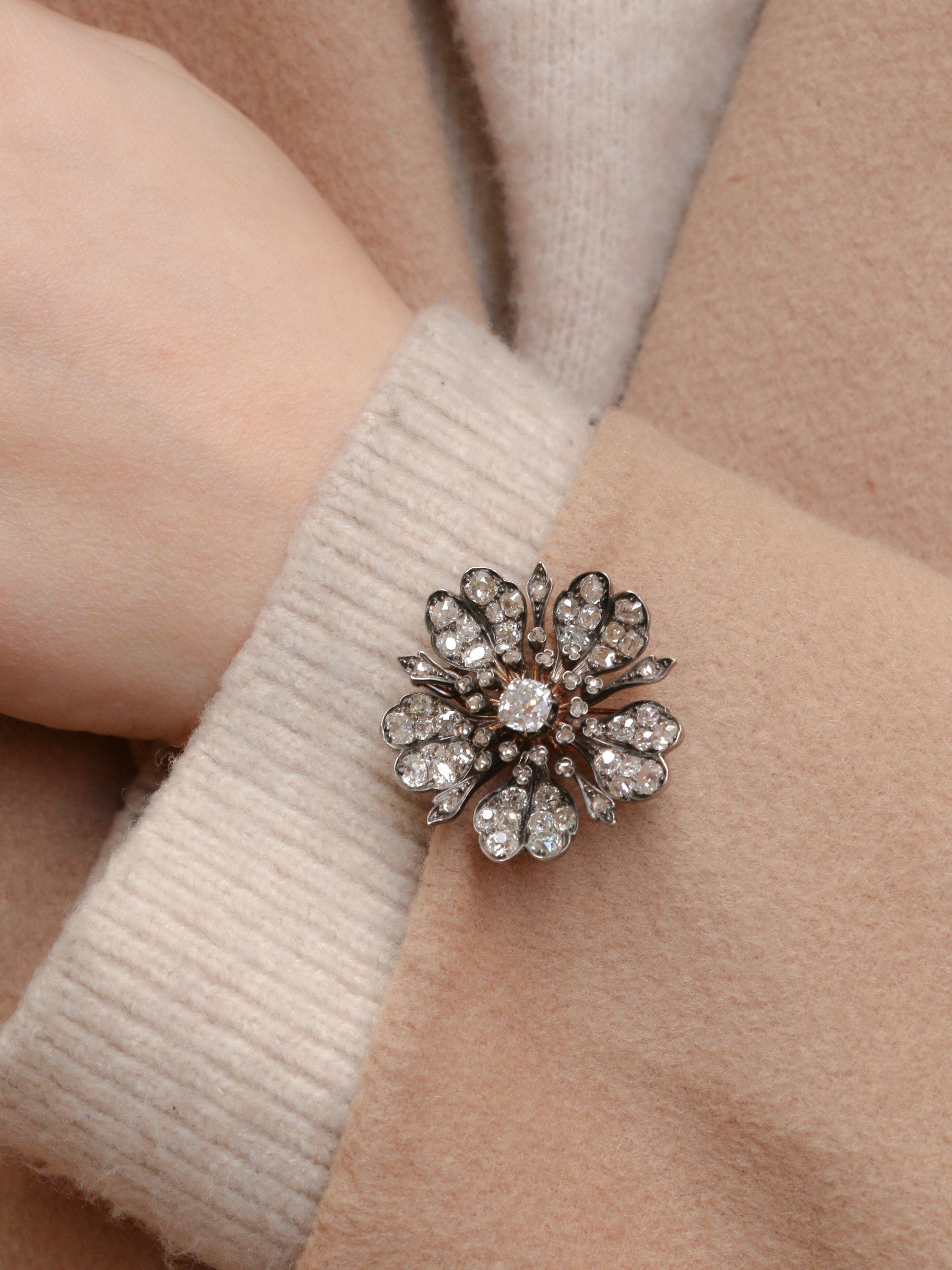 broche ancienne diamants