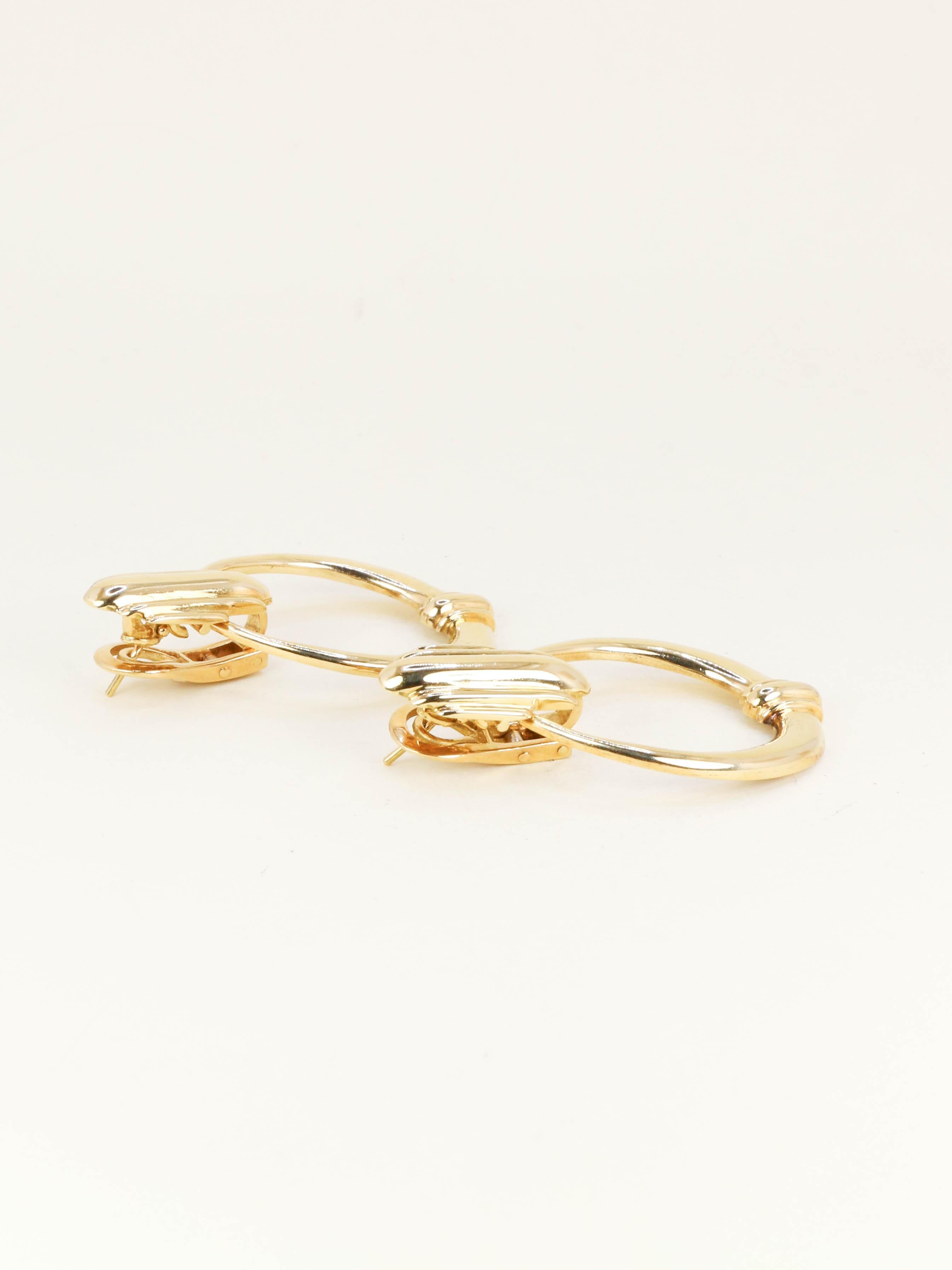 Paire de creoles pendantes or jaune