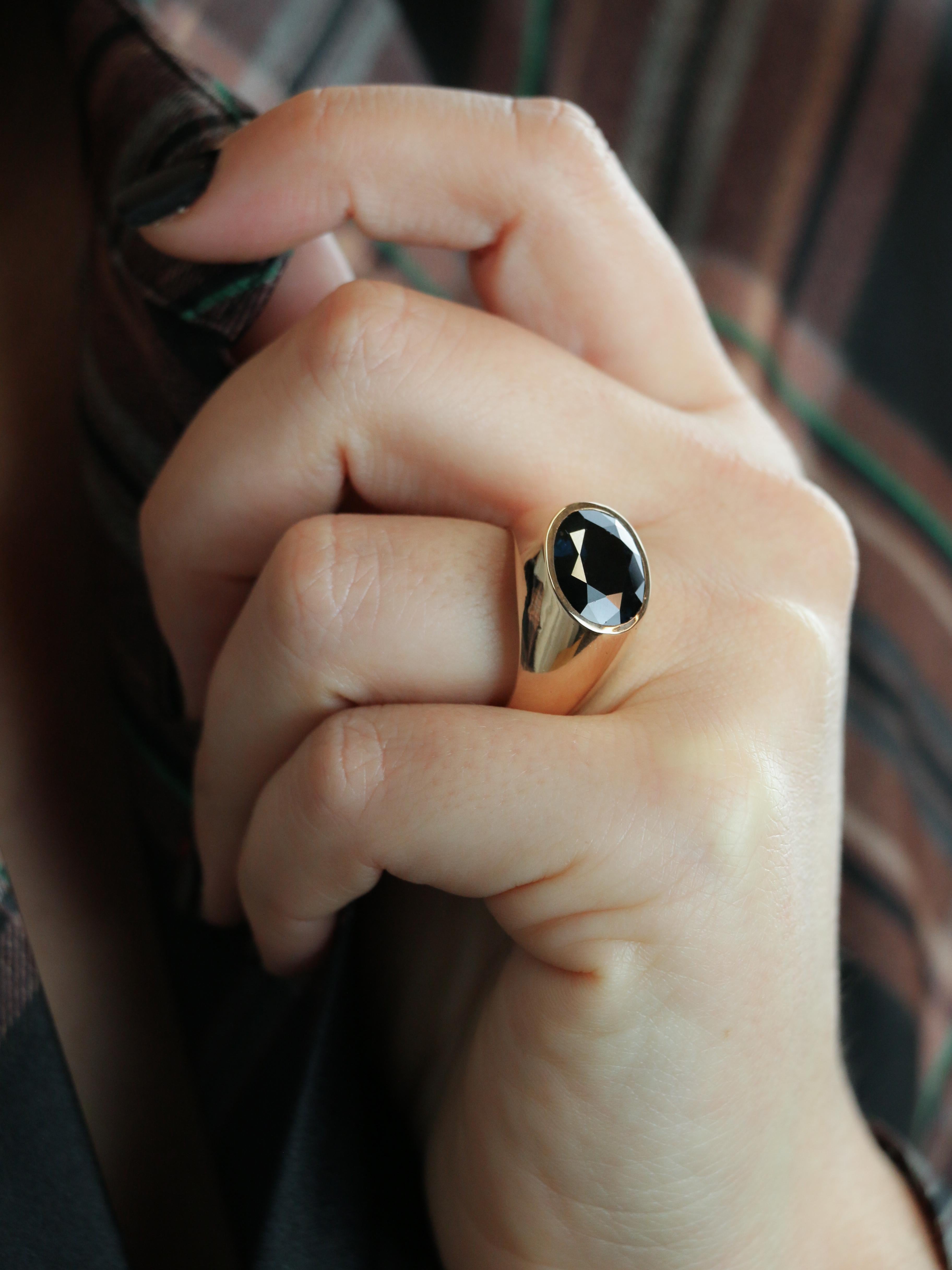 Bague cocktail or jaune saphir ovale