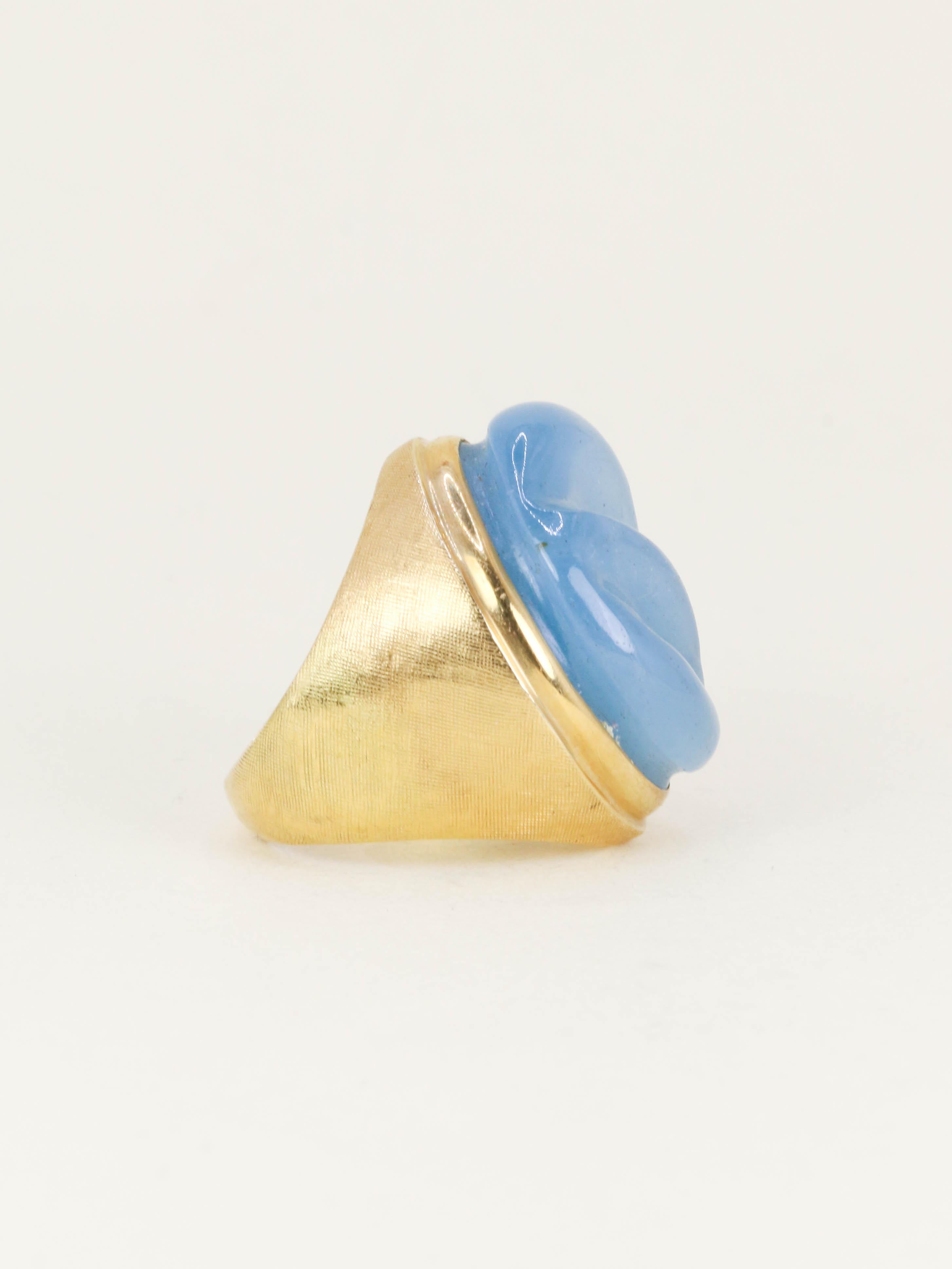 BURLE MARX Bague cocktail or jaune aigue marine "Forma Livre"