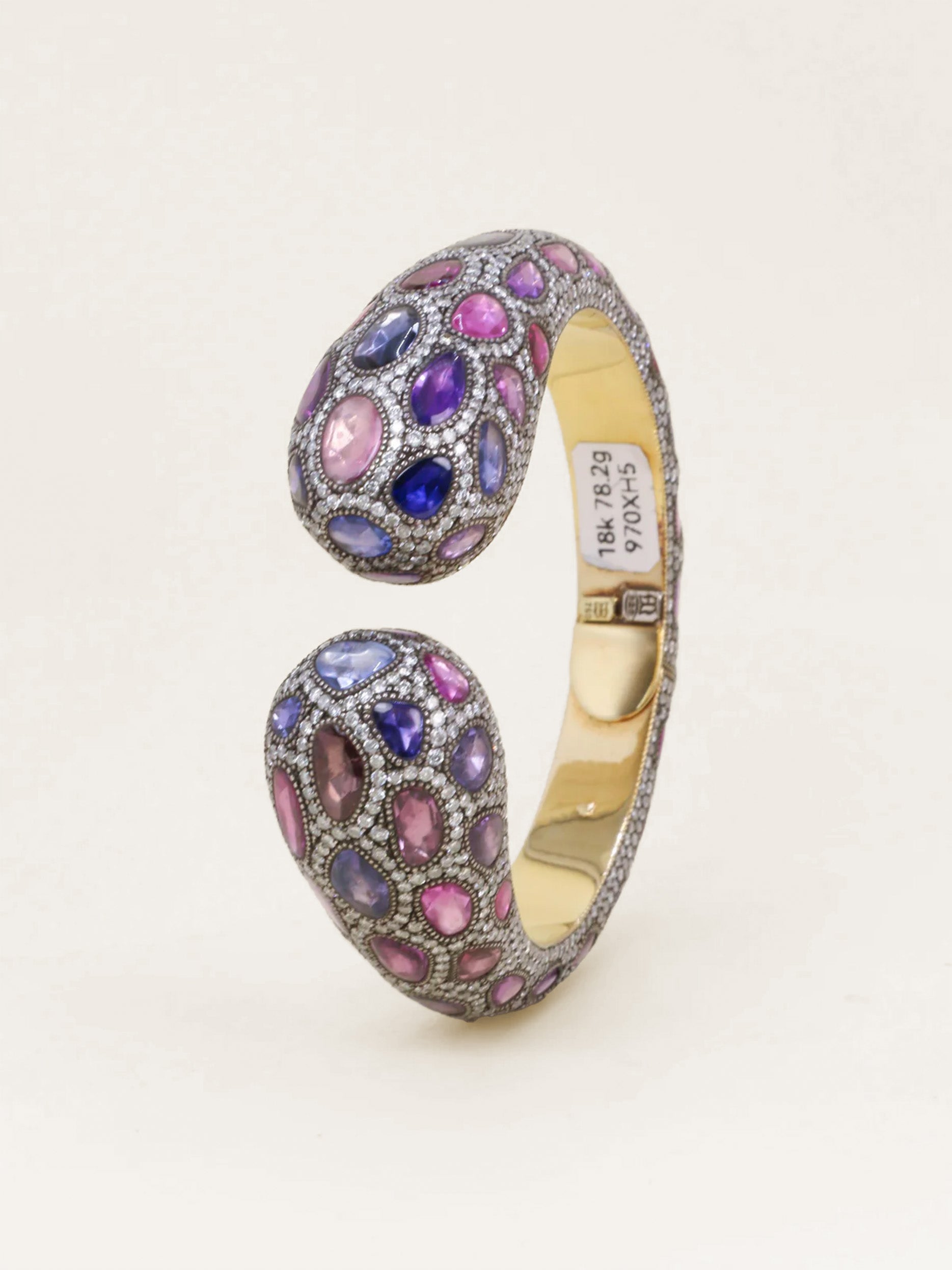 ANDRE MARCHA Bracelet jonc saphirs diamants