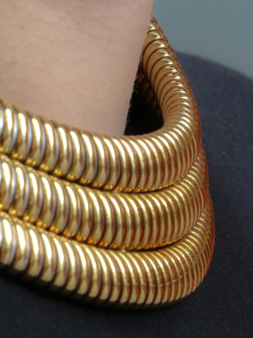 Collier Cartier vintage tubogas or acier