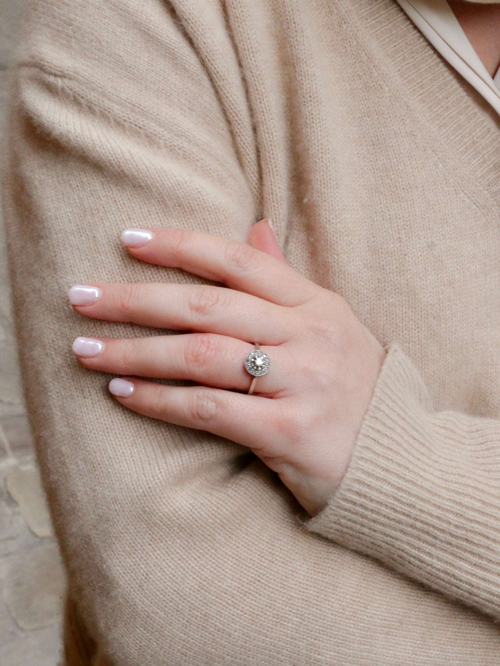 Bague Belle Epoque or platine diamants taille ancienne