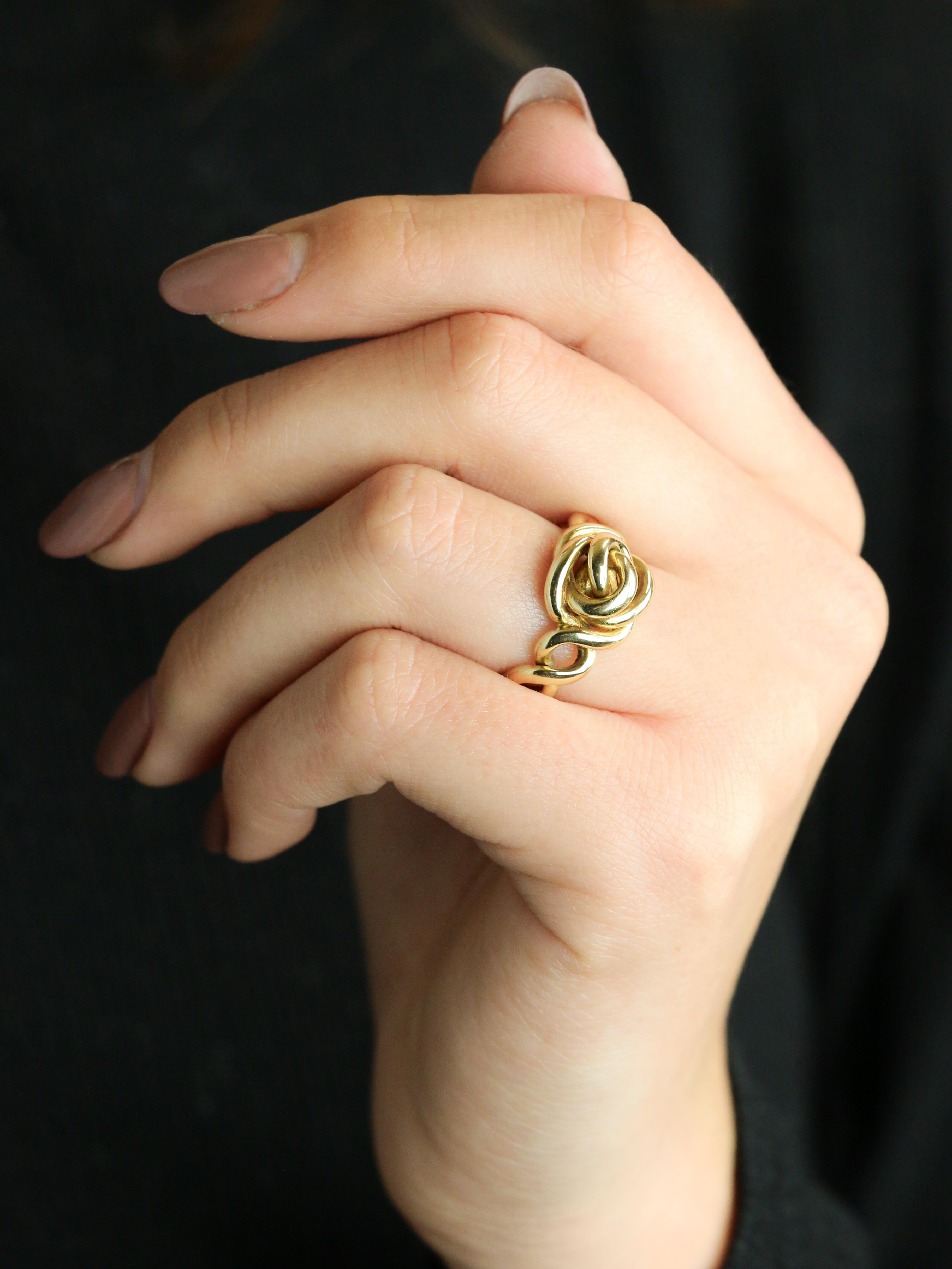 Bague noeud vintage or jaune
