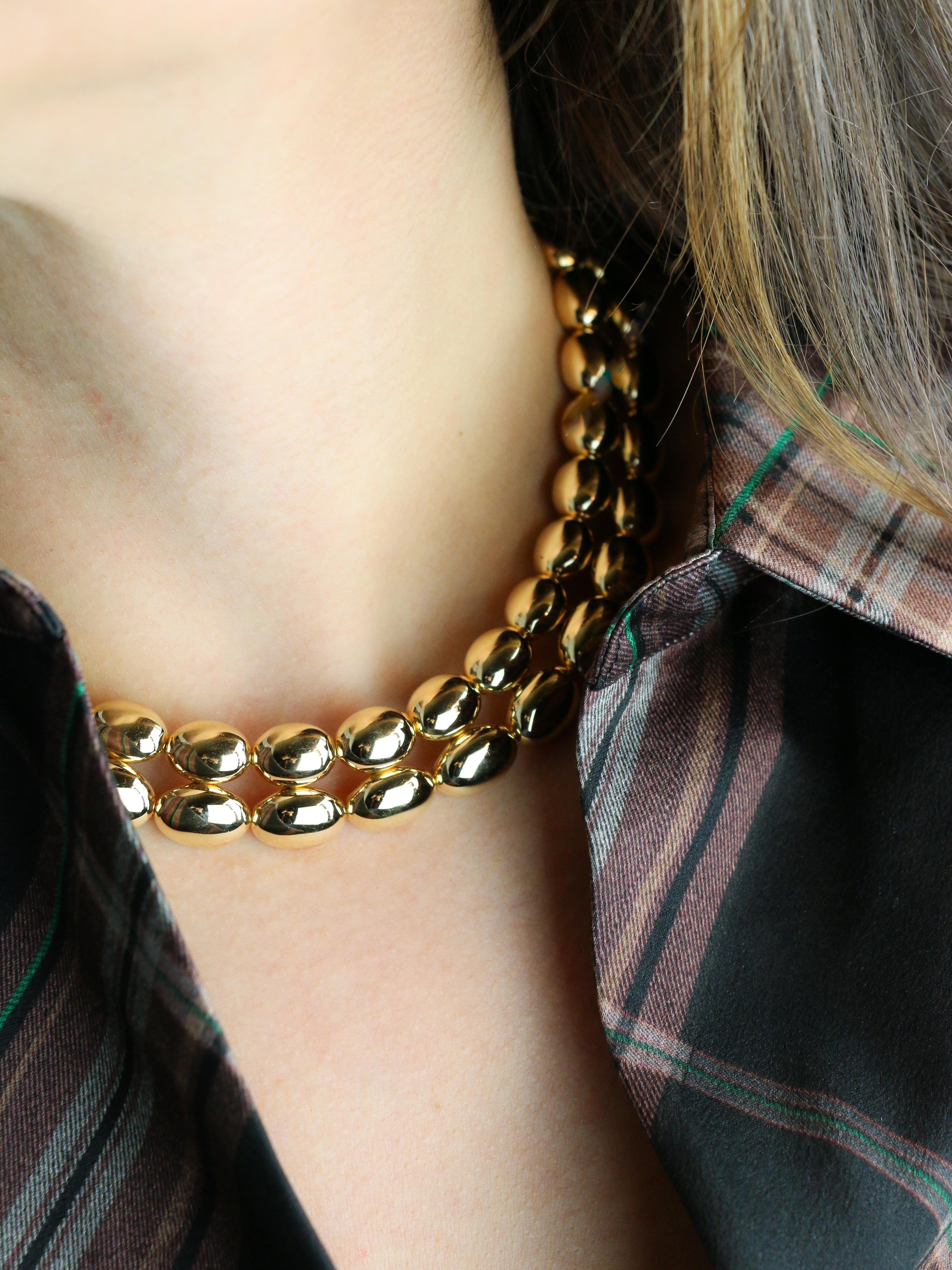 CHAUMET Collier vintage modèle Magellan double rang or jaune