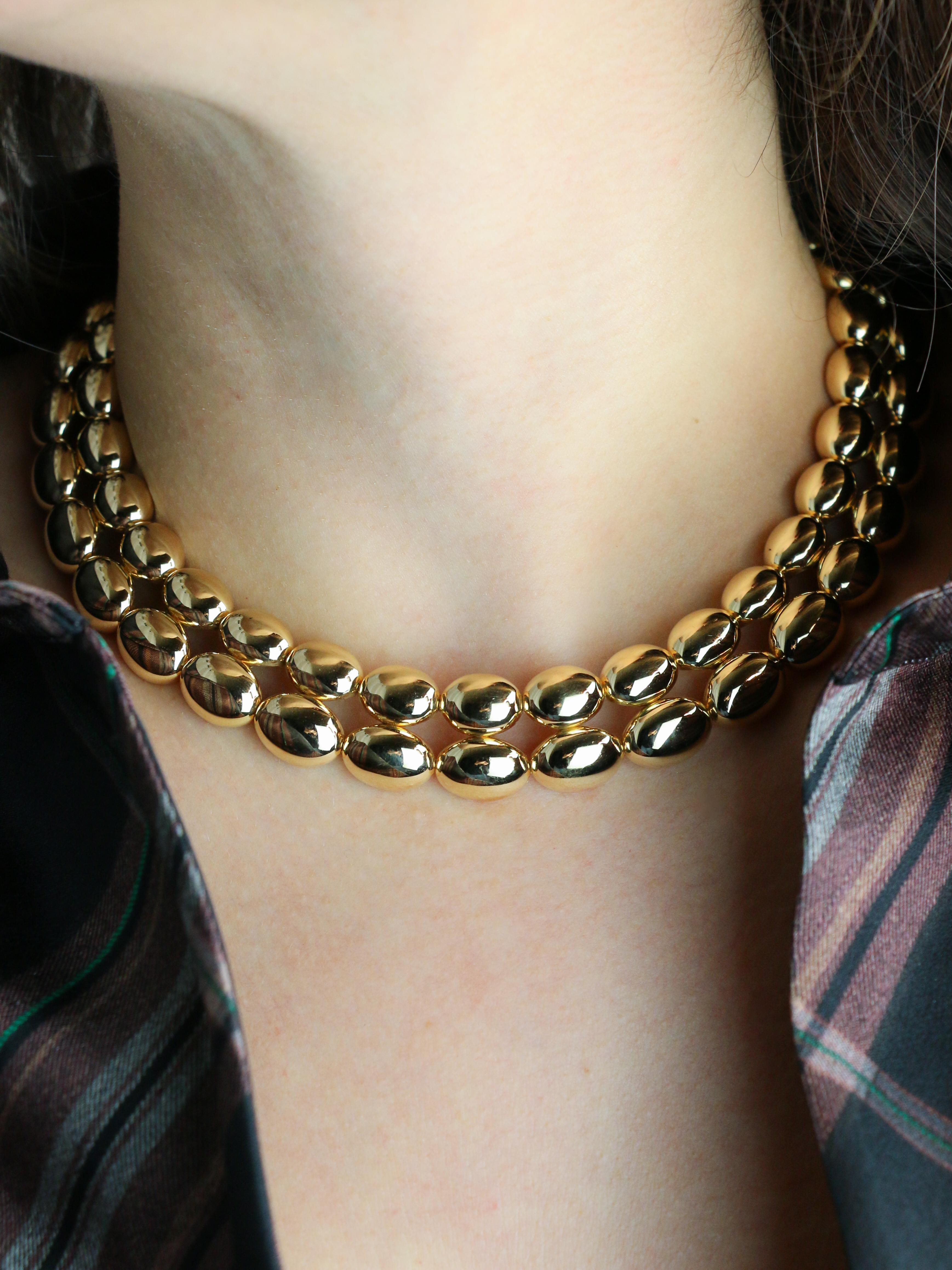 CHAUMET Collier vintage modèle Magellan double rang or jaune