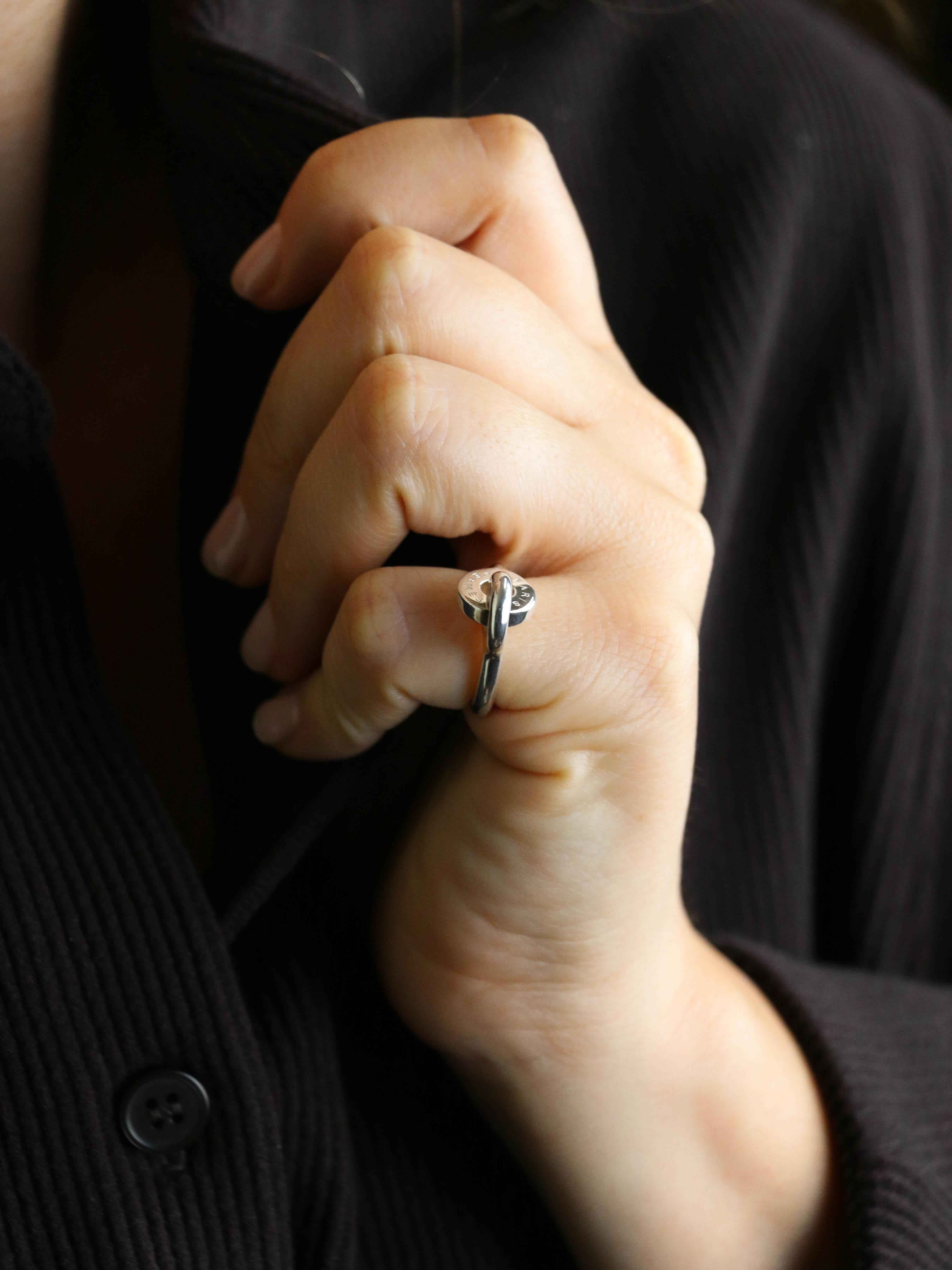 HERMES Bague Voltige argent