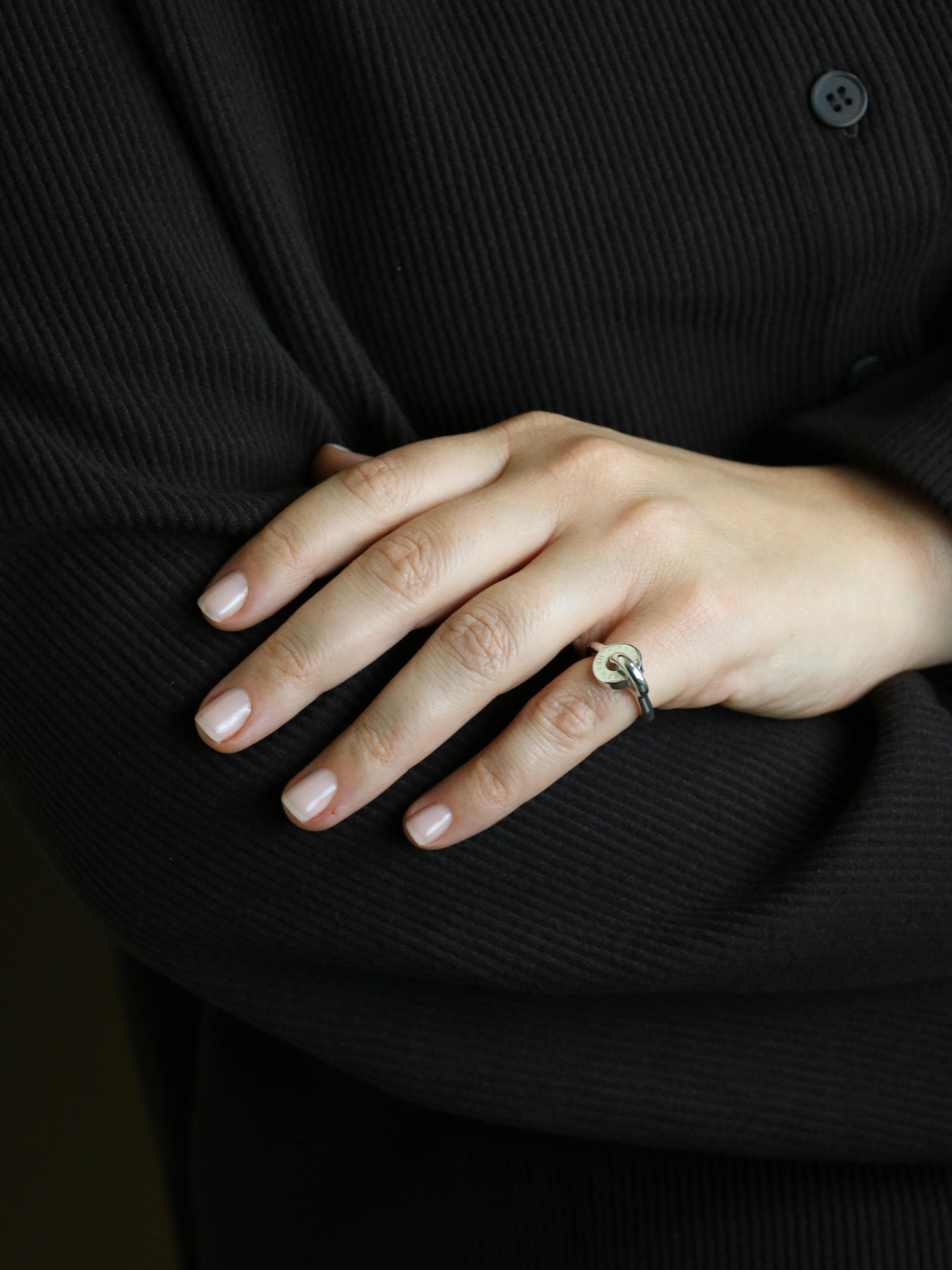 HERMES Bague Voltige argent