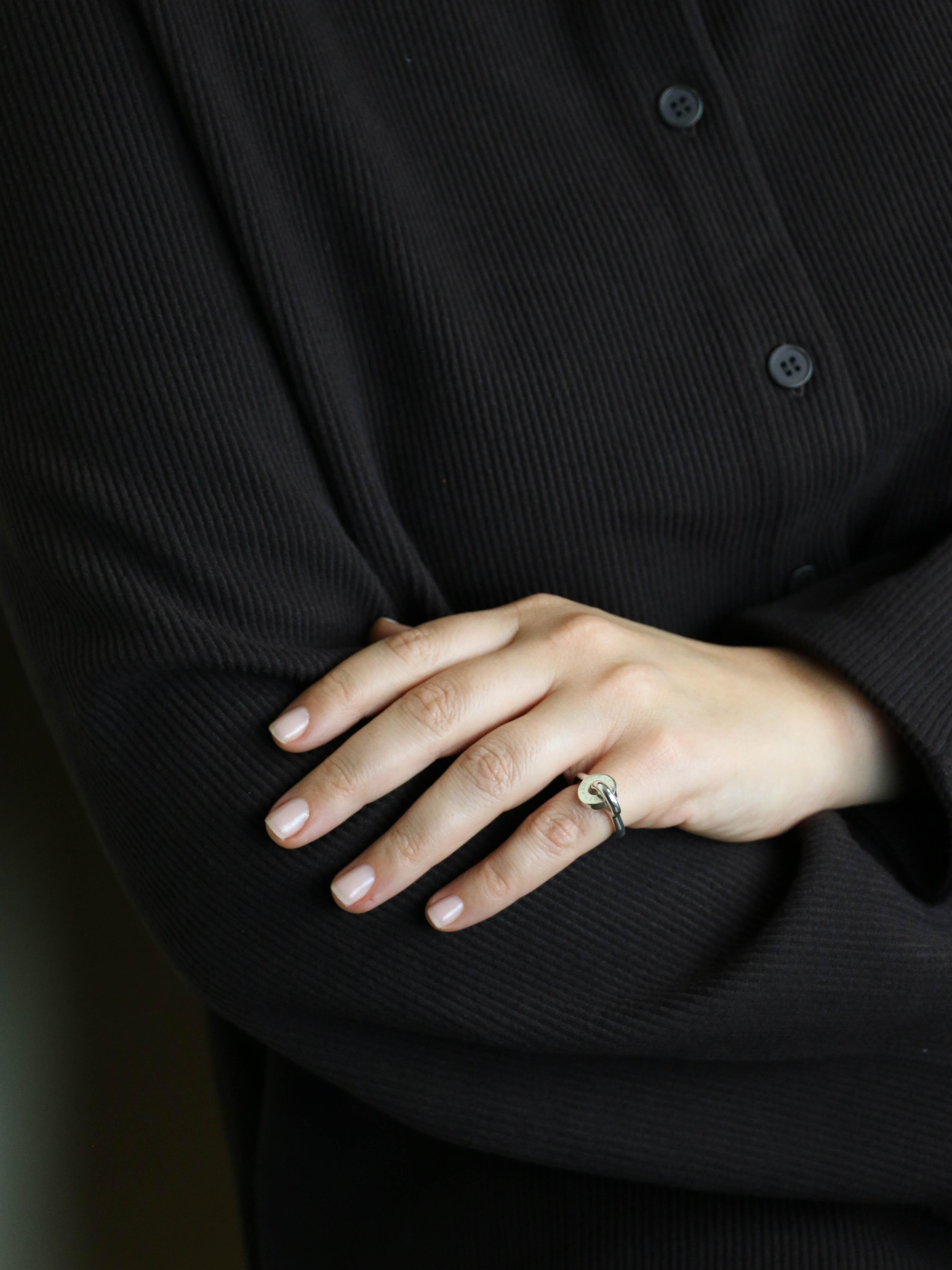 HERMES Bague Voltige argent