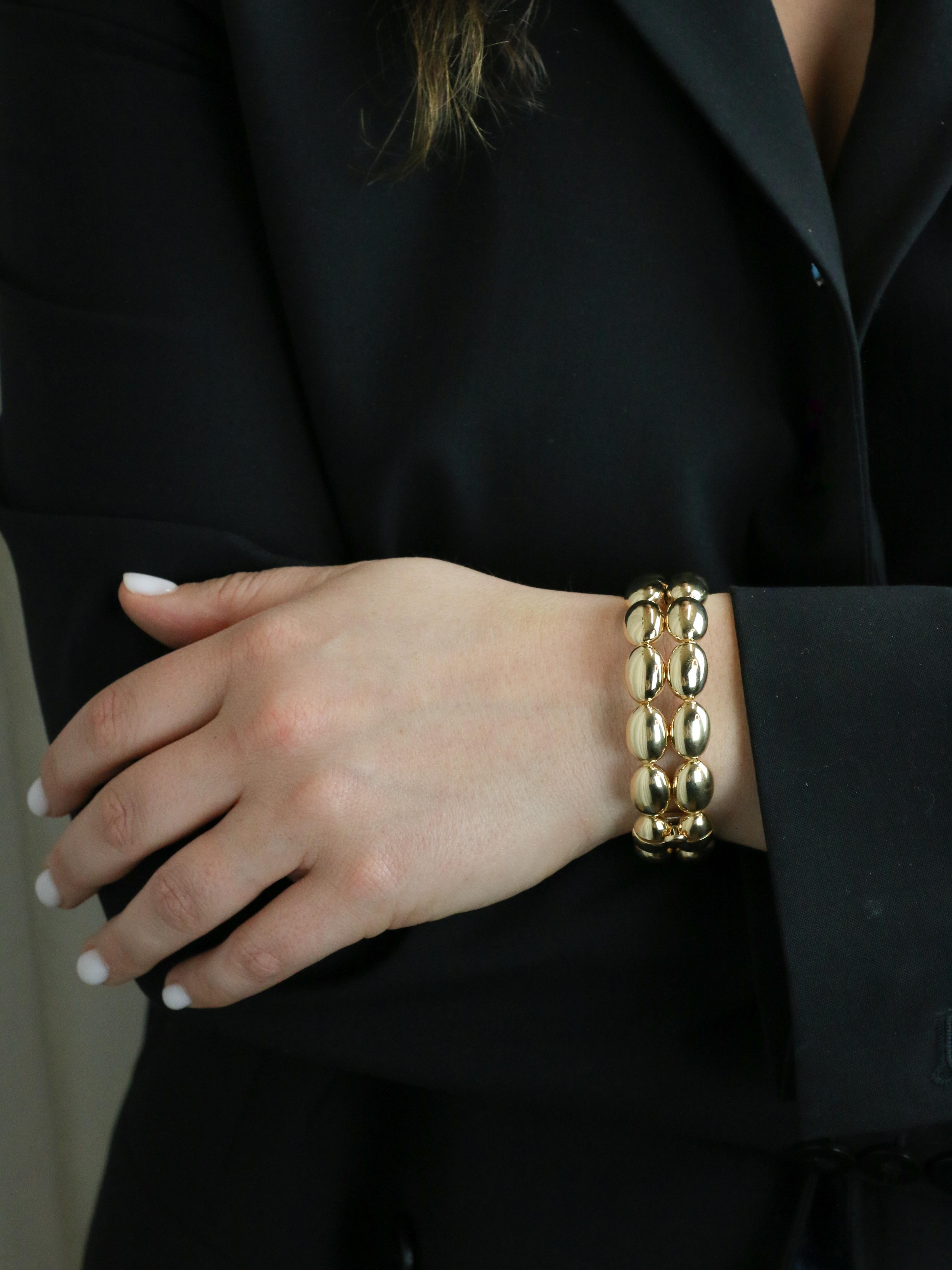 CHAUMET Bracelet jonc vintage Magellan double rang or jaune