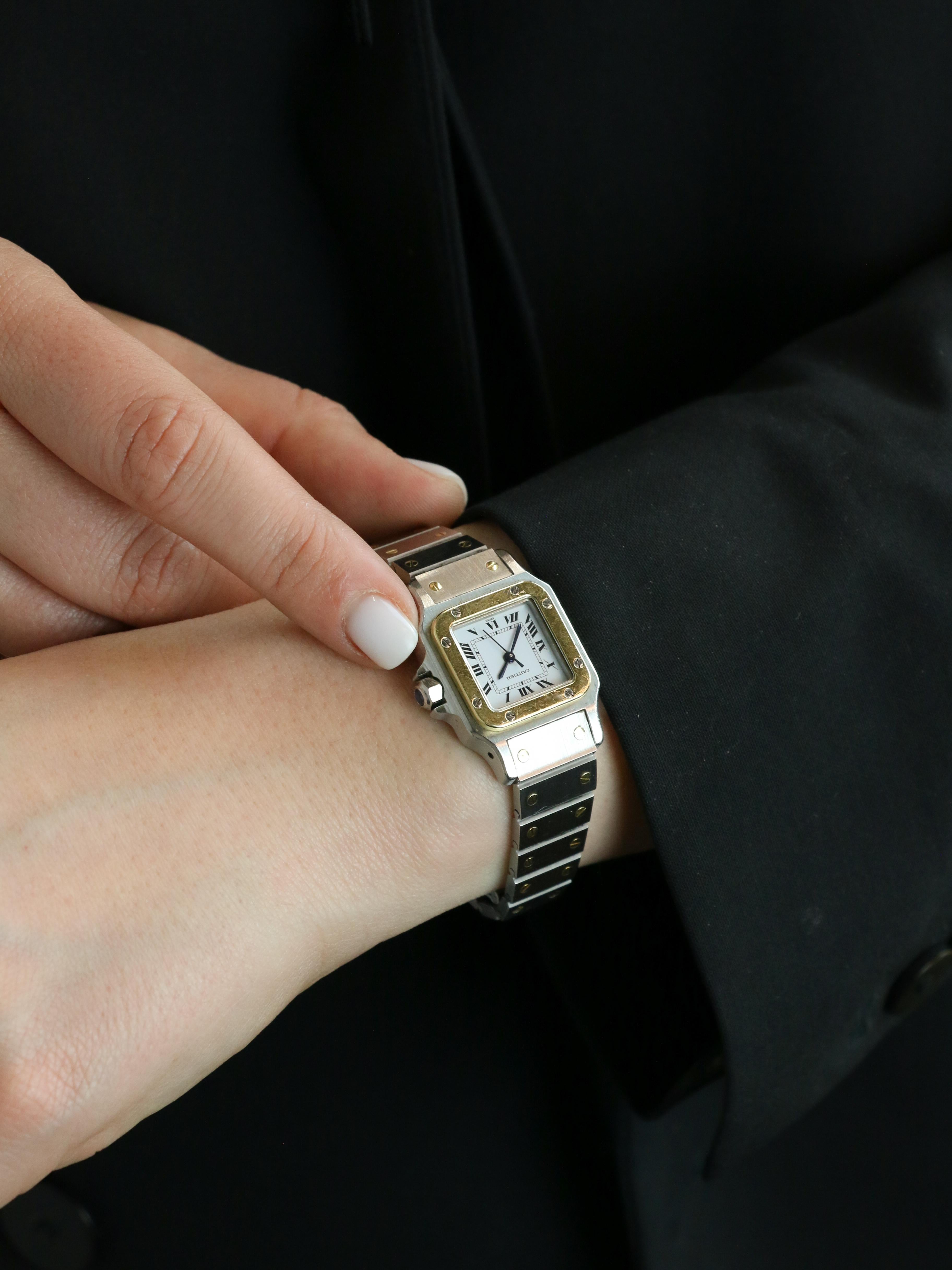 CARTIER Montre Santos vintage or acier