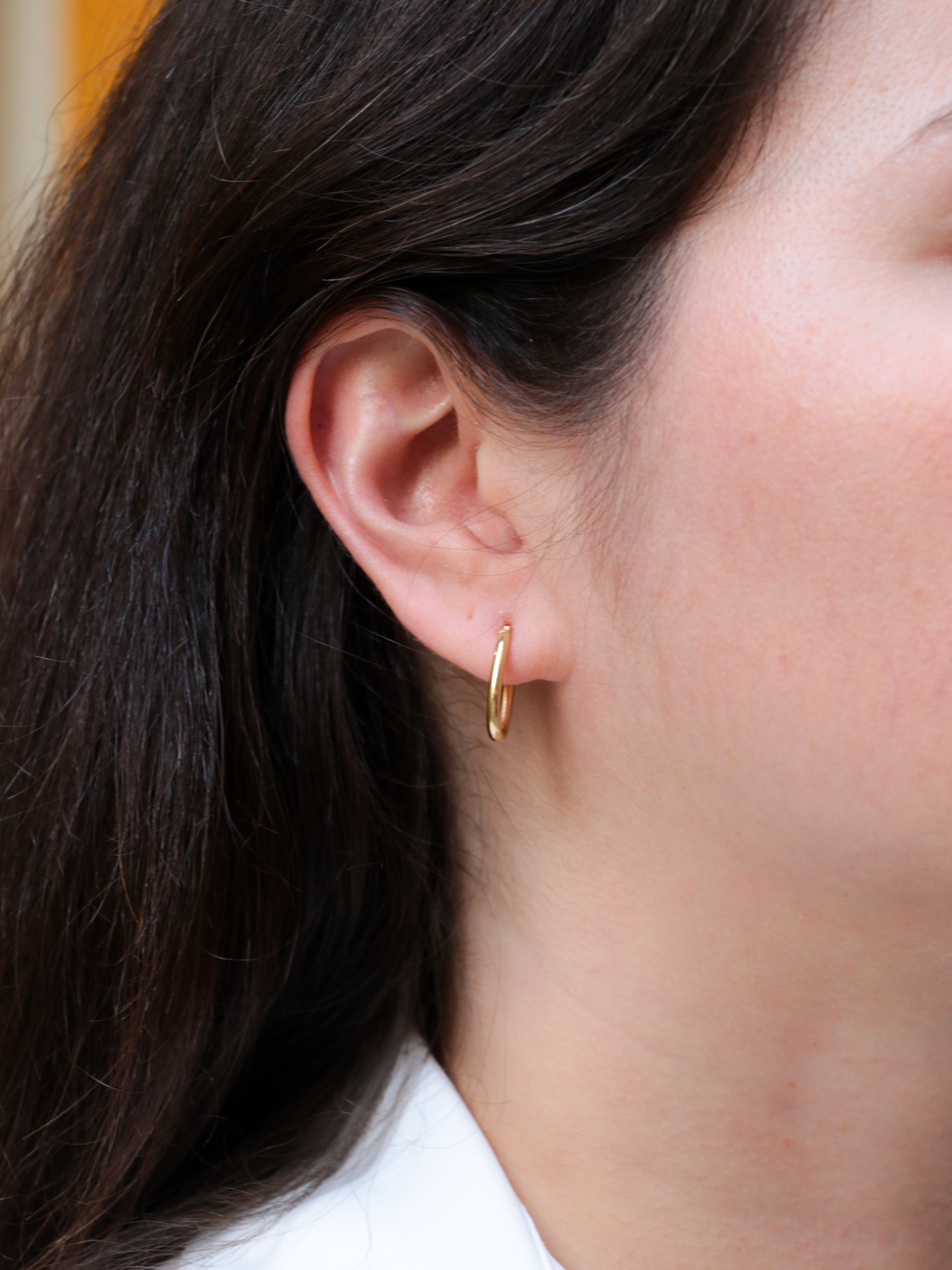 Paire de créoles vintage ovales en or jaune