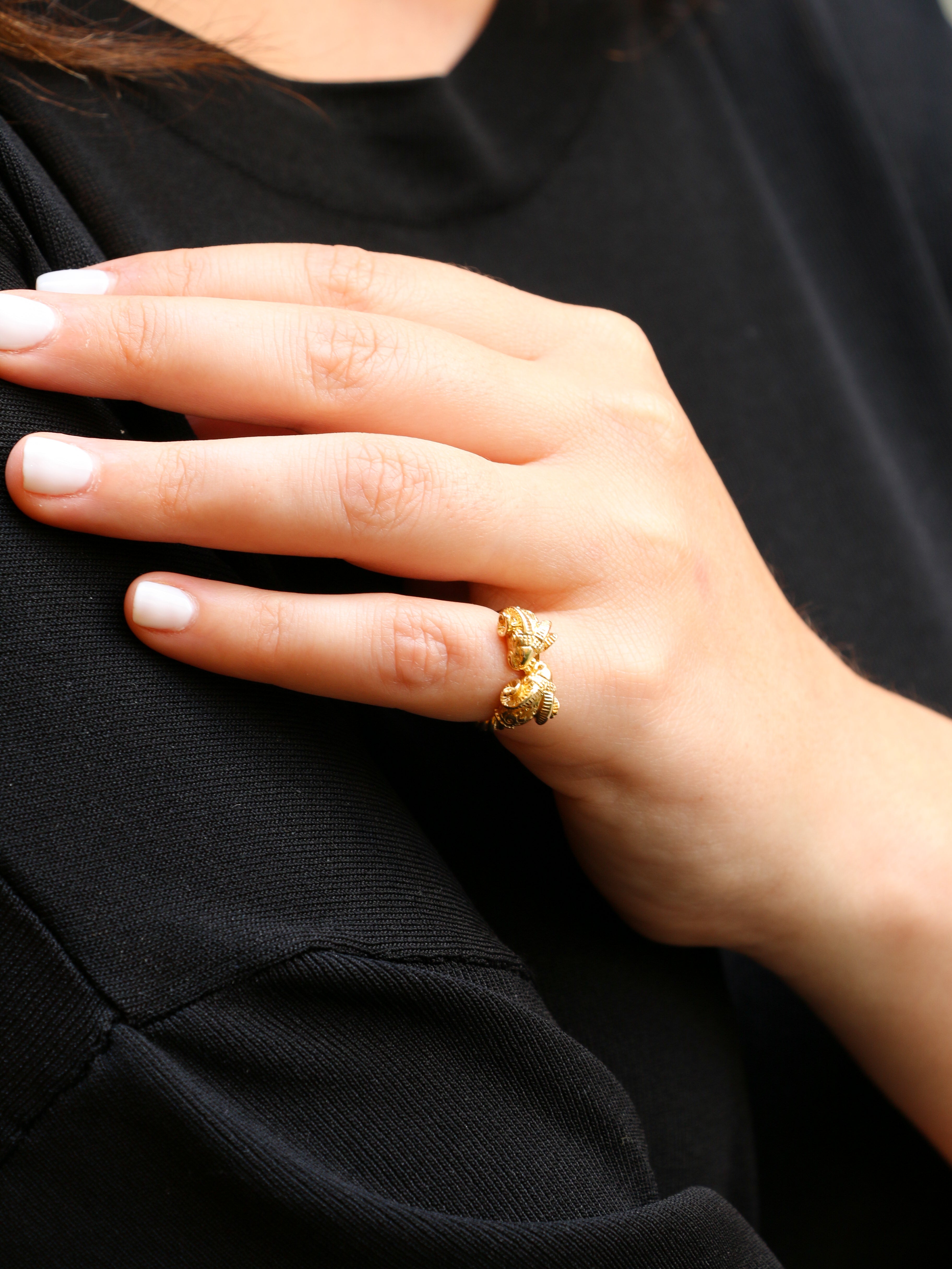LALAOUNIS Ram's head ring in yellow gold