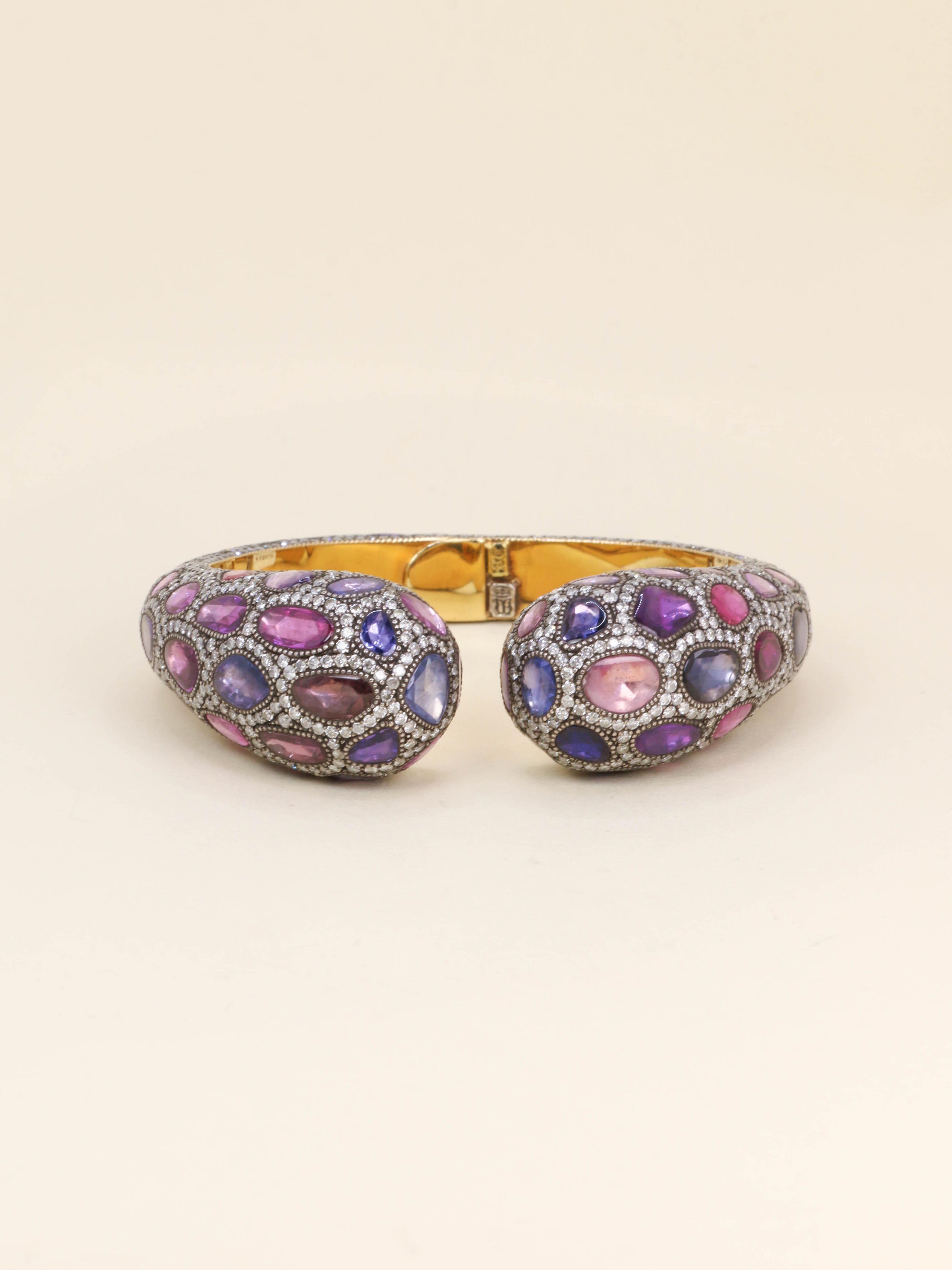 ANDRE MARCHA Bracelet jonc saphirs diamants