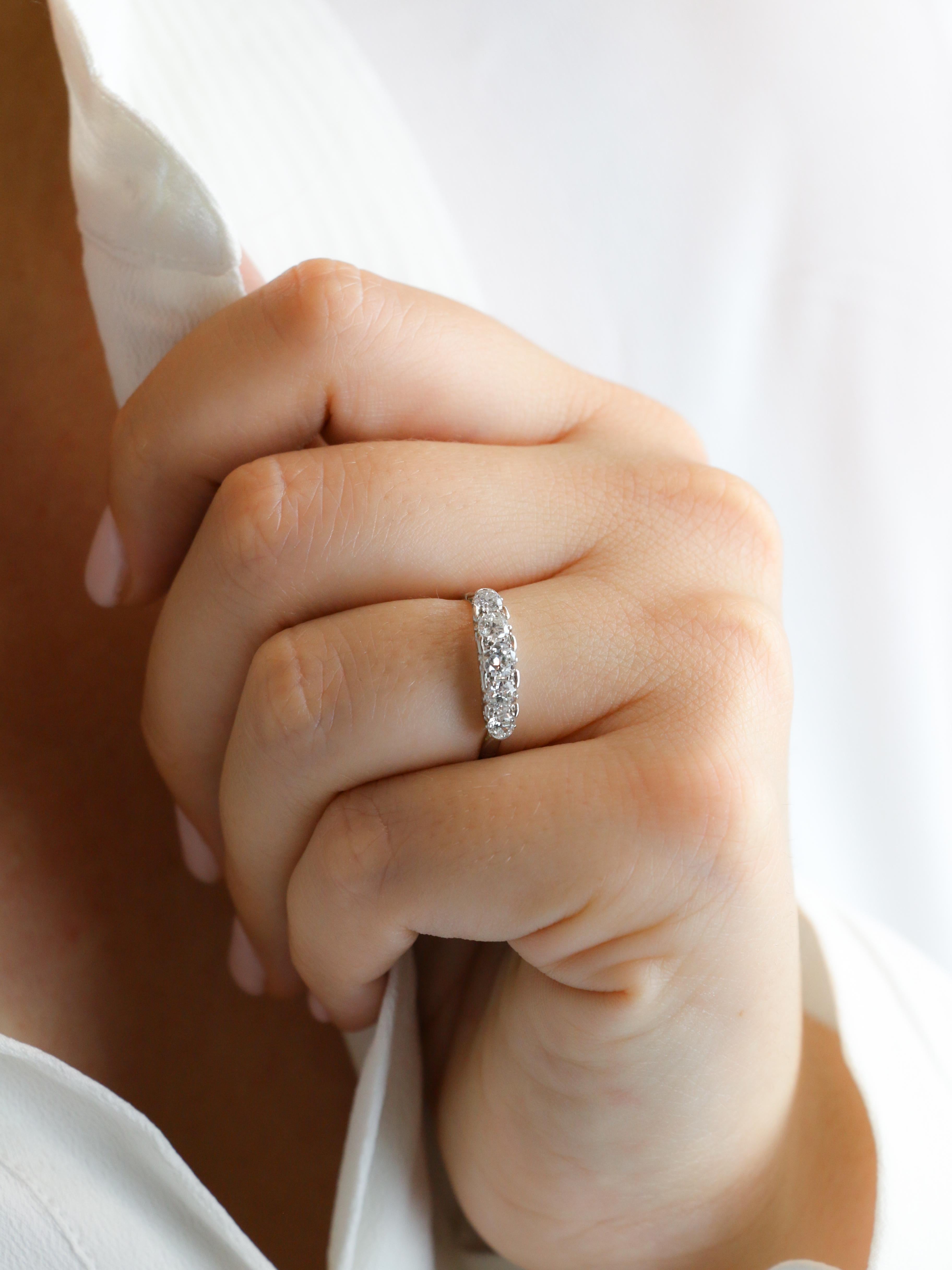 Bague jarretière Art Deco diamants