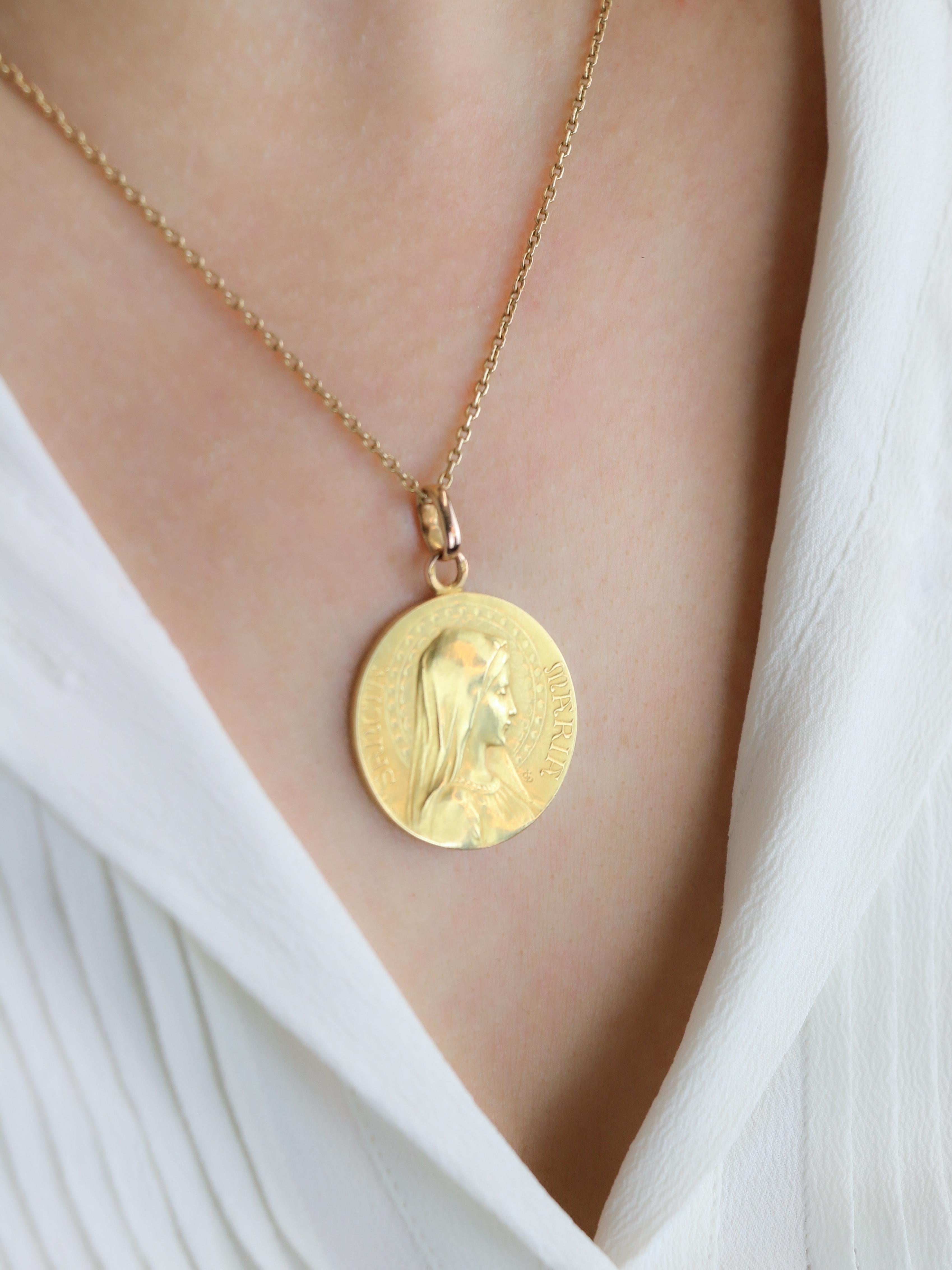 DROPSY Médaille Art Nouveau Sancta Maria or jaune