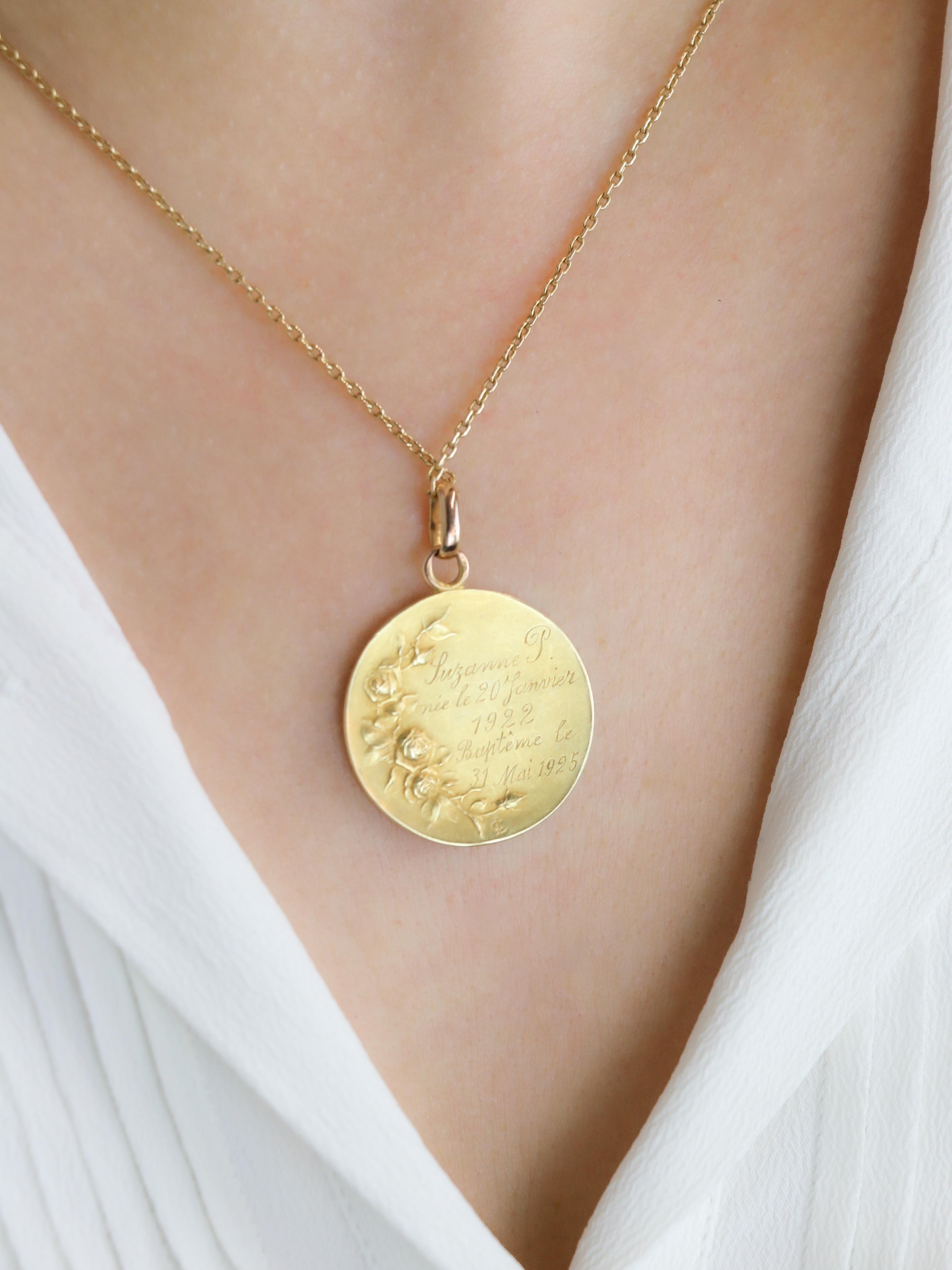 DROPSY Médaille Art Nouveau Sancta Maria or jaune