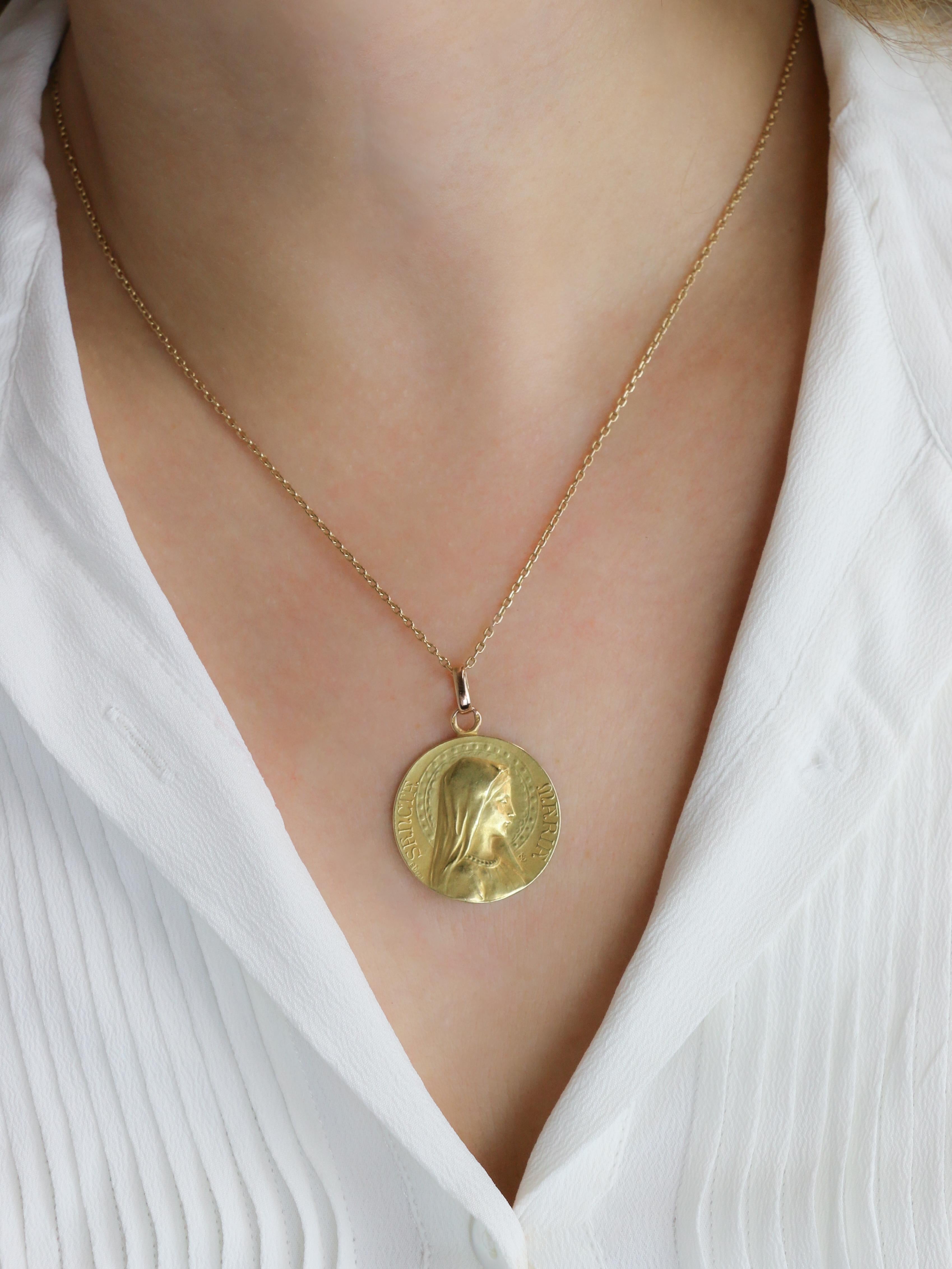 DROPSY Médaille Art Nouveau Sancta Maria or jaune
