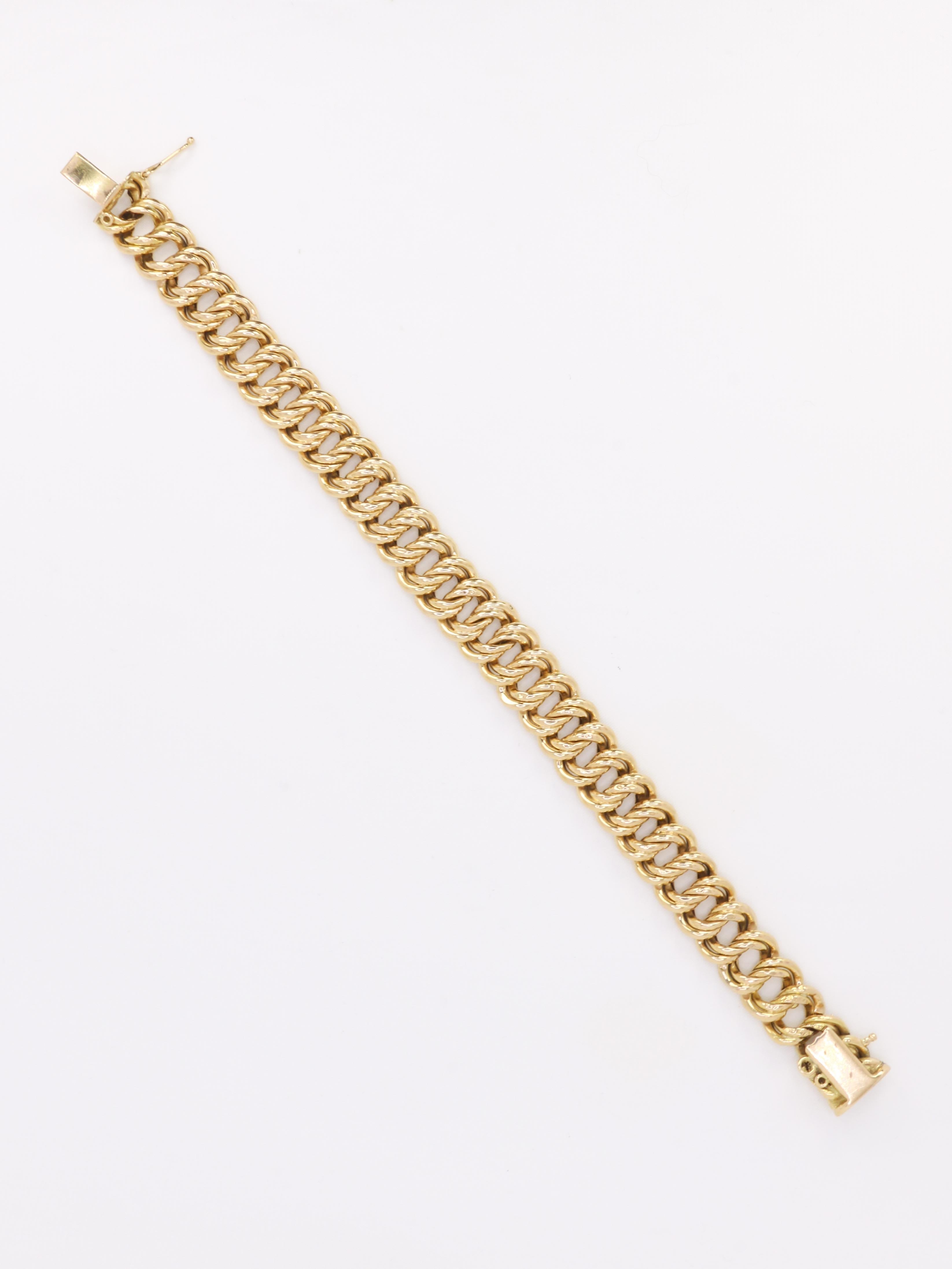 Bracelet maille américaine or jaune 1,2 cm