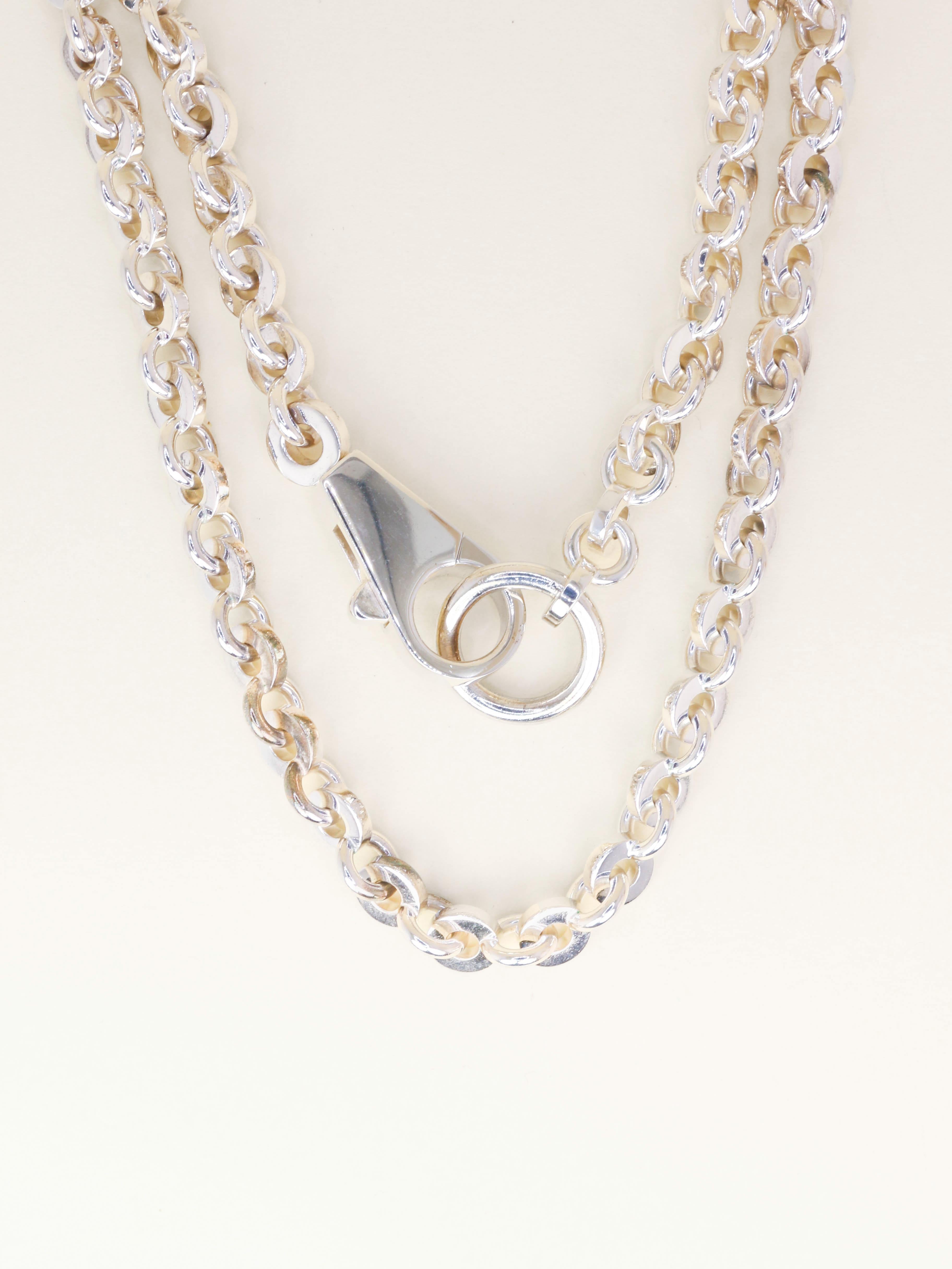 HERMES Sautoir Voltige Argent