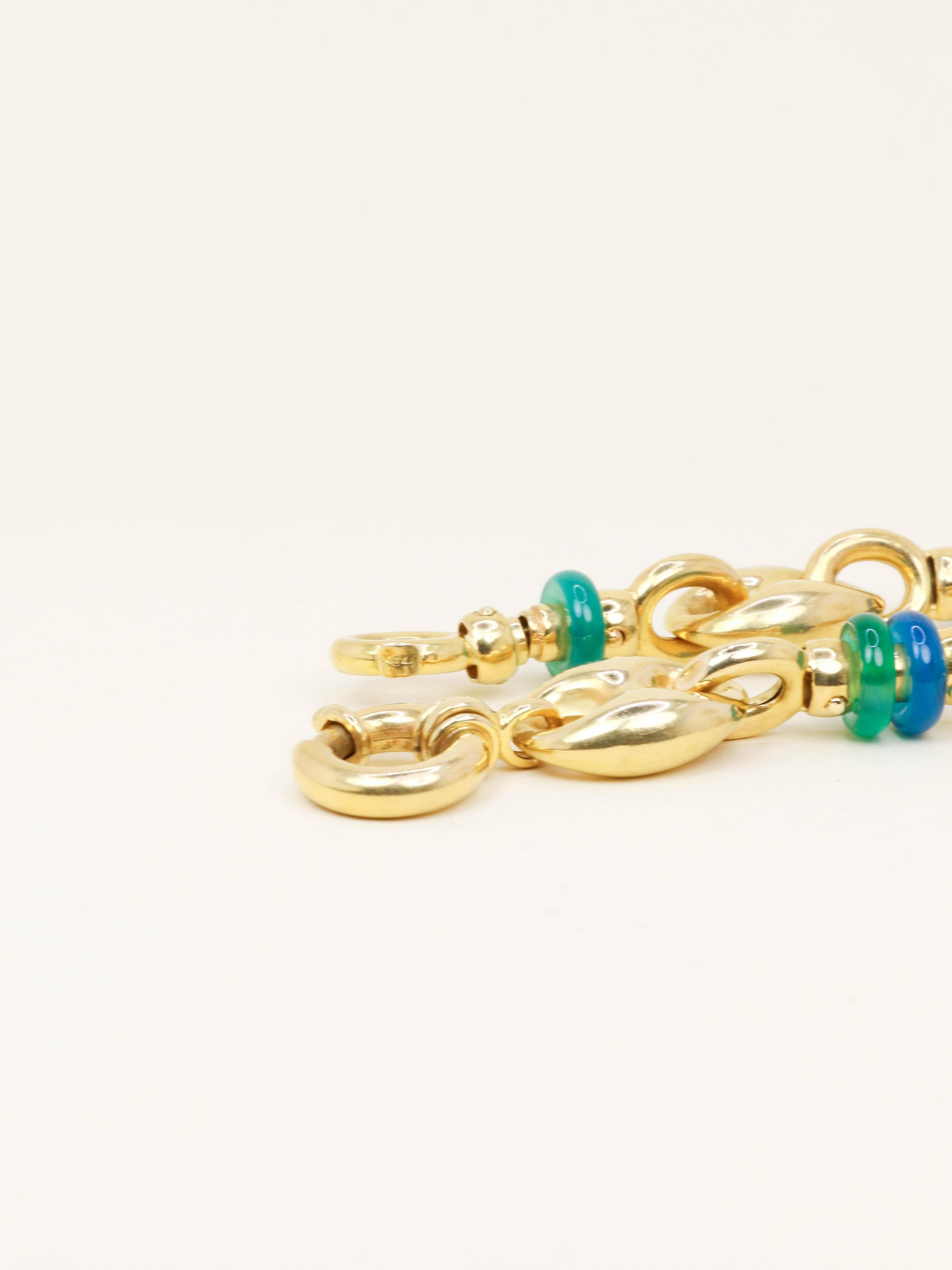 Bracelet maille grain de café or jaune agate